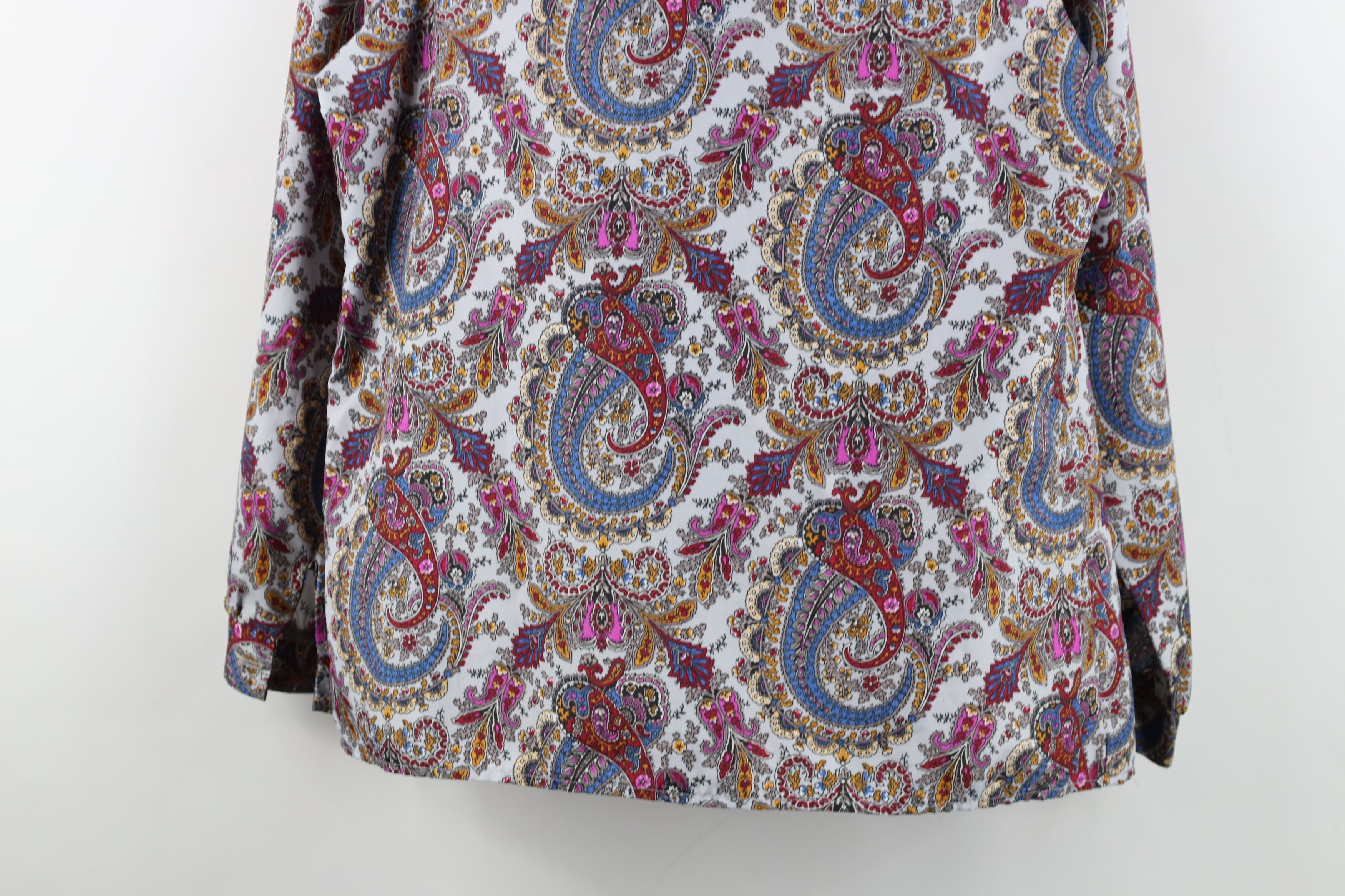 Vintage Vintage 60s 70s Streetwear Paisley Ruffled Button Shirt USA Size XL / US 12-14 / IT 48-50 - 14 Thumbnail