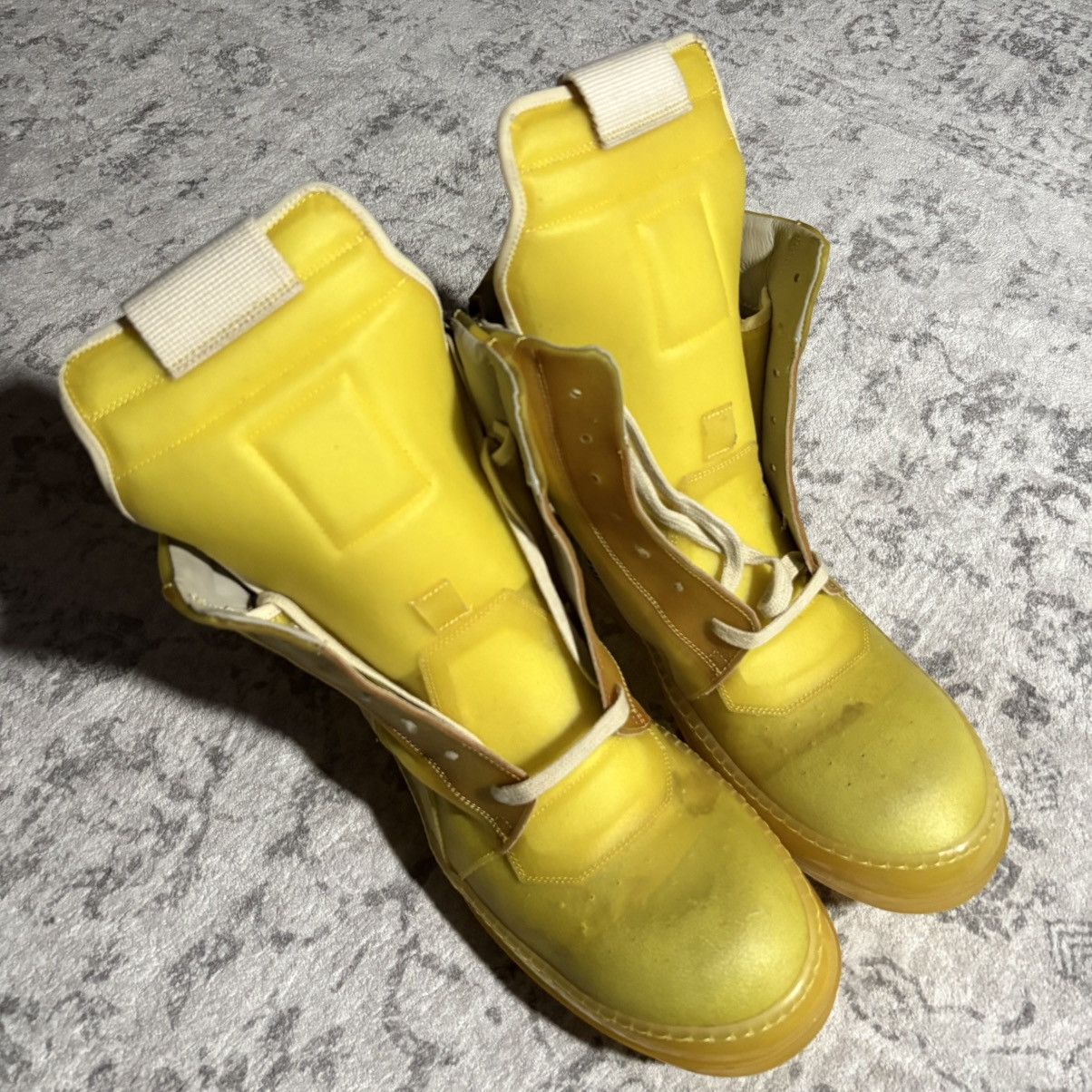 Rick Owens Rick Owens SS23 EDFU Geobasket Sneakers Lemon | Size 44 Size US 11 / EU 44 - 3 Thumbnail