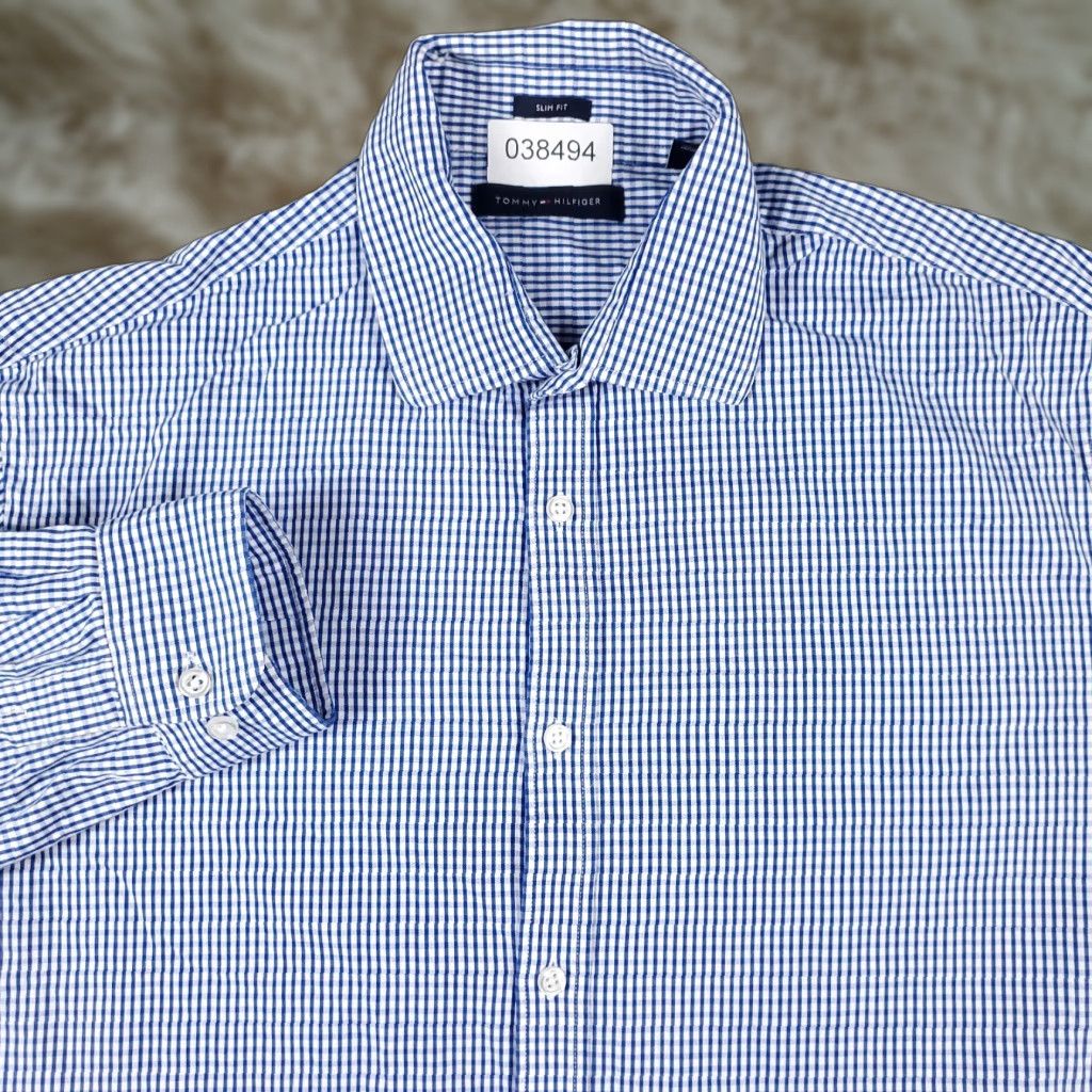 Tommy Hilfiger Tommy Hilfiger Shirt Mens Large Blue Check Casual Button Up Long Sleeve Size US L / EU 52-54 / 3 - 1 Thumbnail
