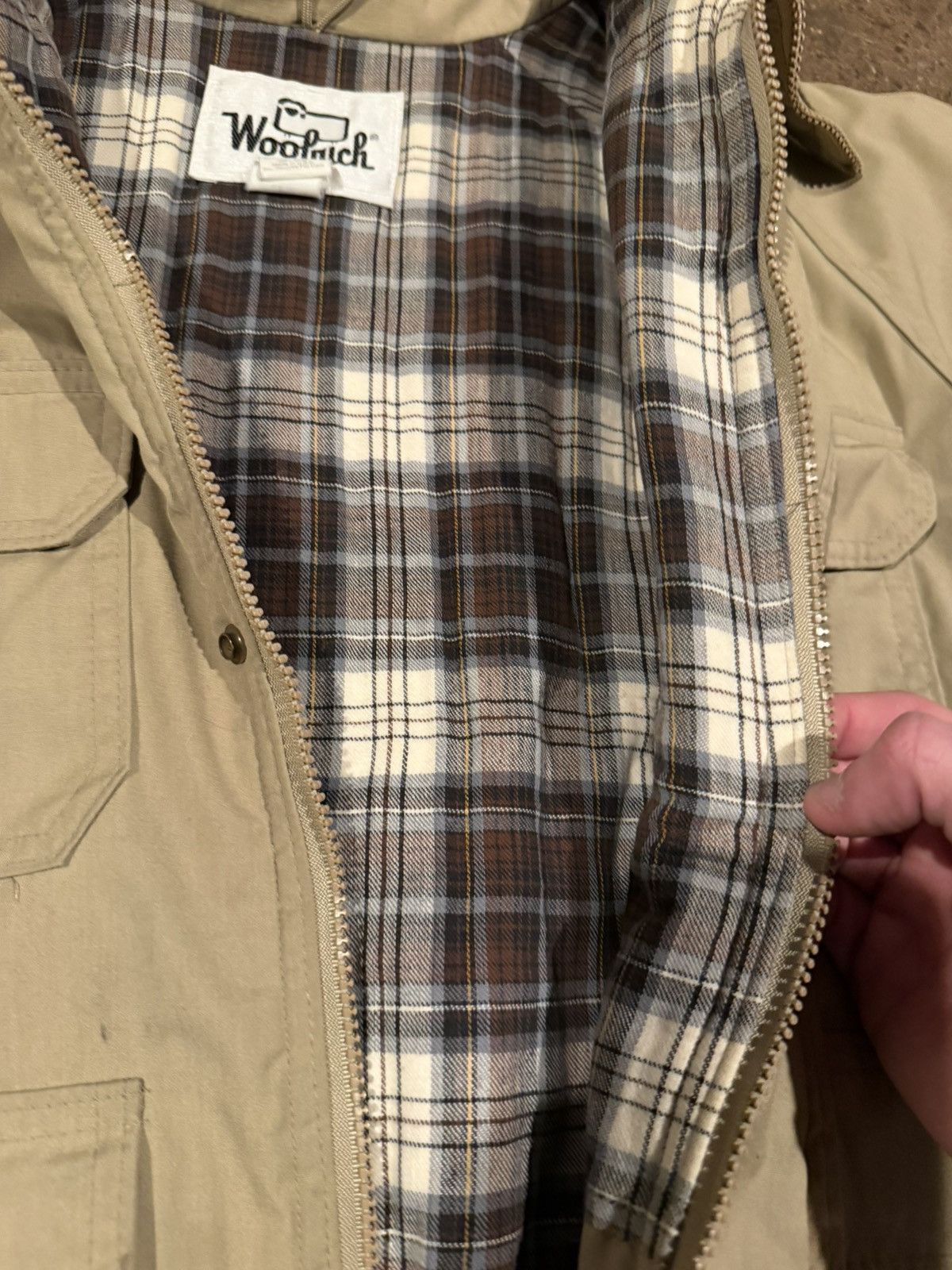 Vintage Vintage beige hunting barn field coat jacket flannel lined Size US L / EU 52-54 / 3 - 5 Thumbnail