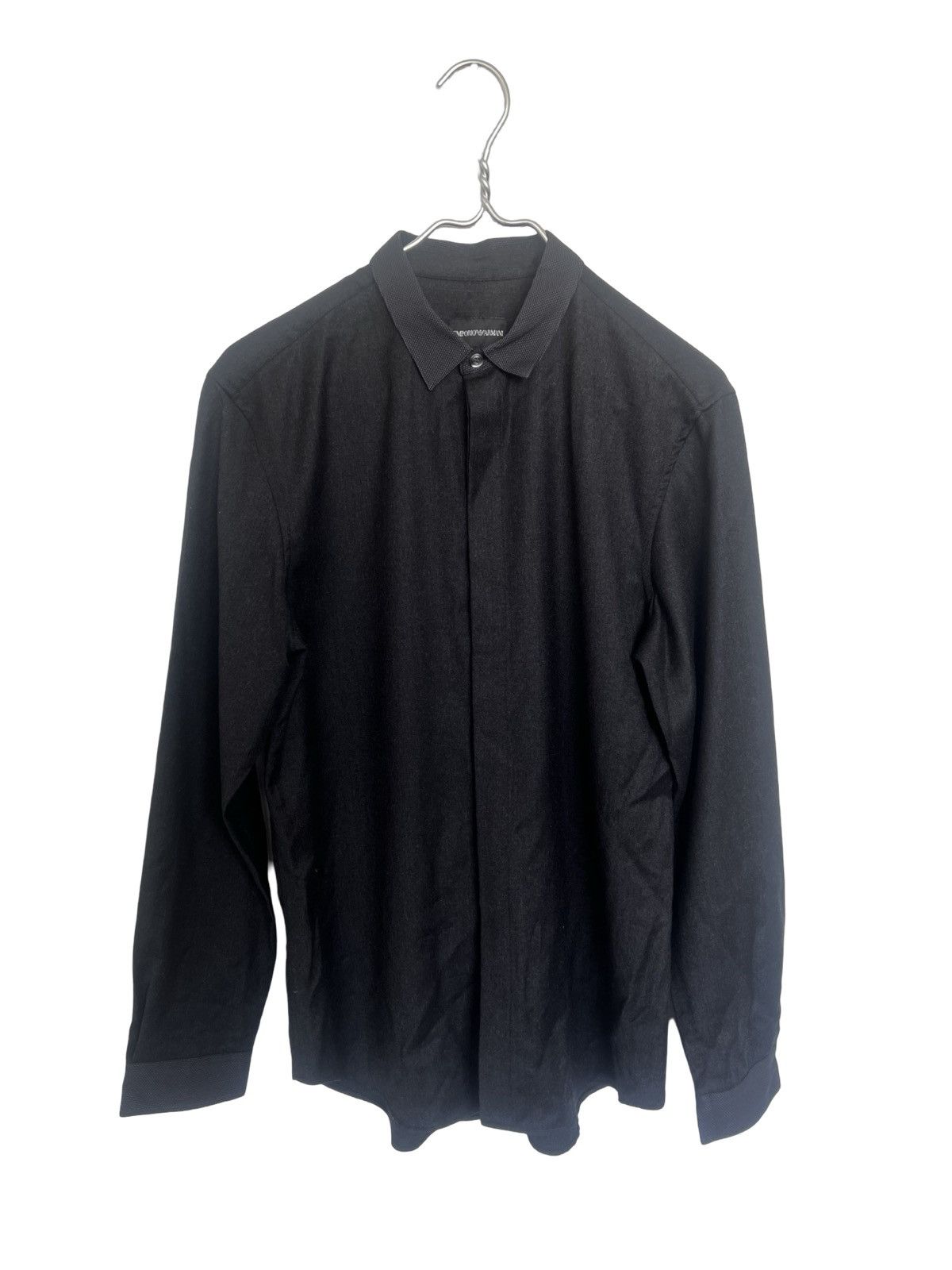 Emporio Armani Emporio Armani Black Button Down Shirt Size US M / EU 48-50 / 2 - 1 Thumbnail