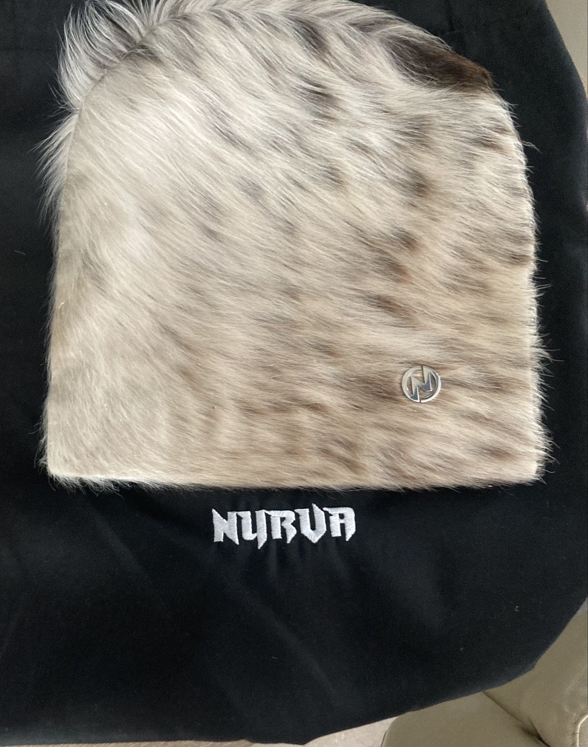 NYRVA Nyrva cowhide beanie brown/tan Size ONE SIZE - 1 Thumbnail