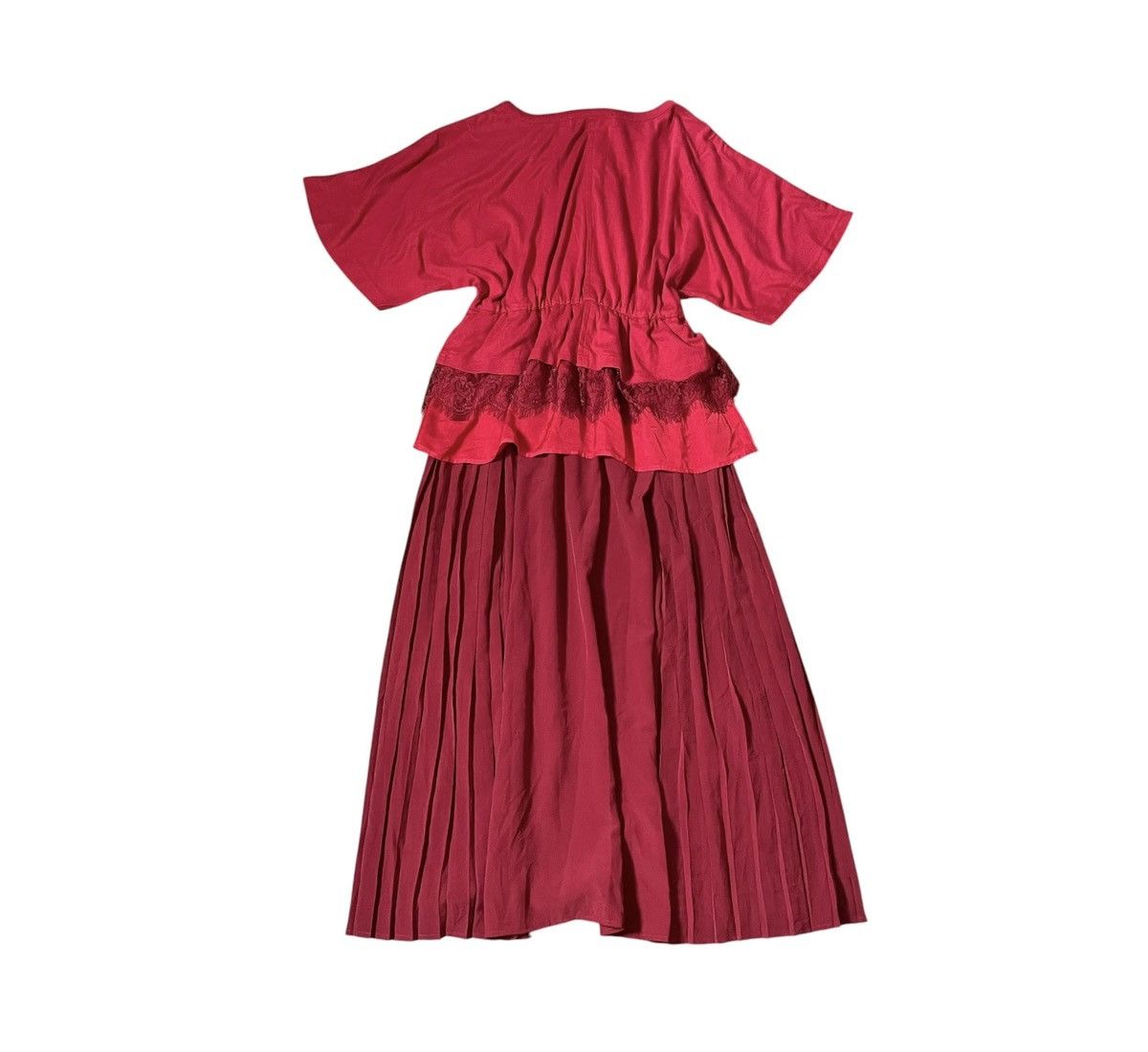 Undercover Undercover x GU hybrid lace pleated red dress Size M / US 6-8 / IT 42-44 - 7 Thumbnail