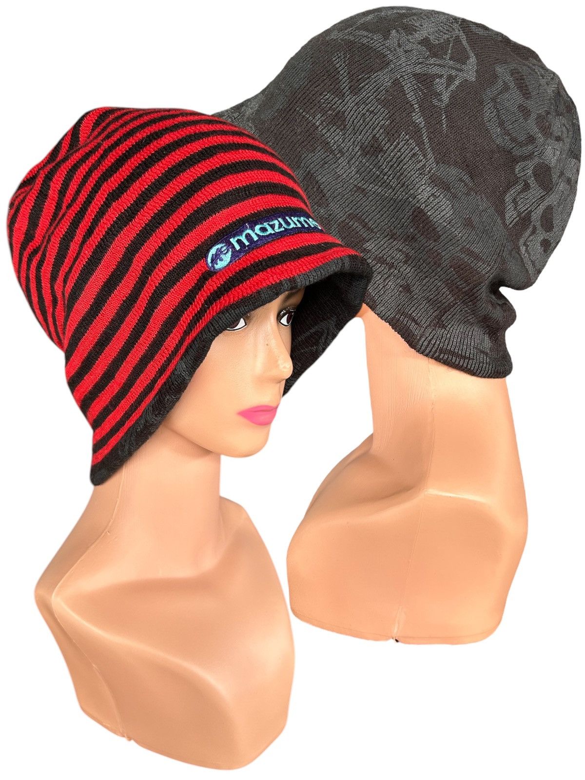 Japanese Brand × Kapital × Vintage Skull Stripe Grunge Punk Bondage Style big Beanie Hats Size ONE SIZE - 1 Thumbnail