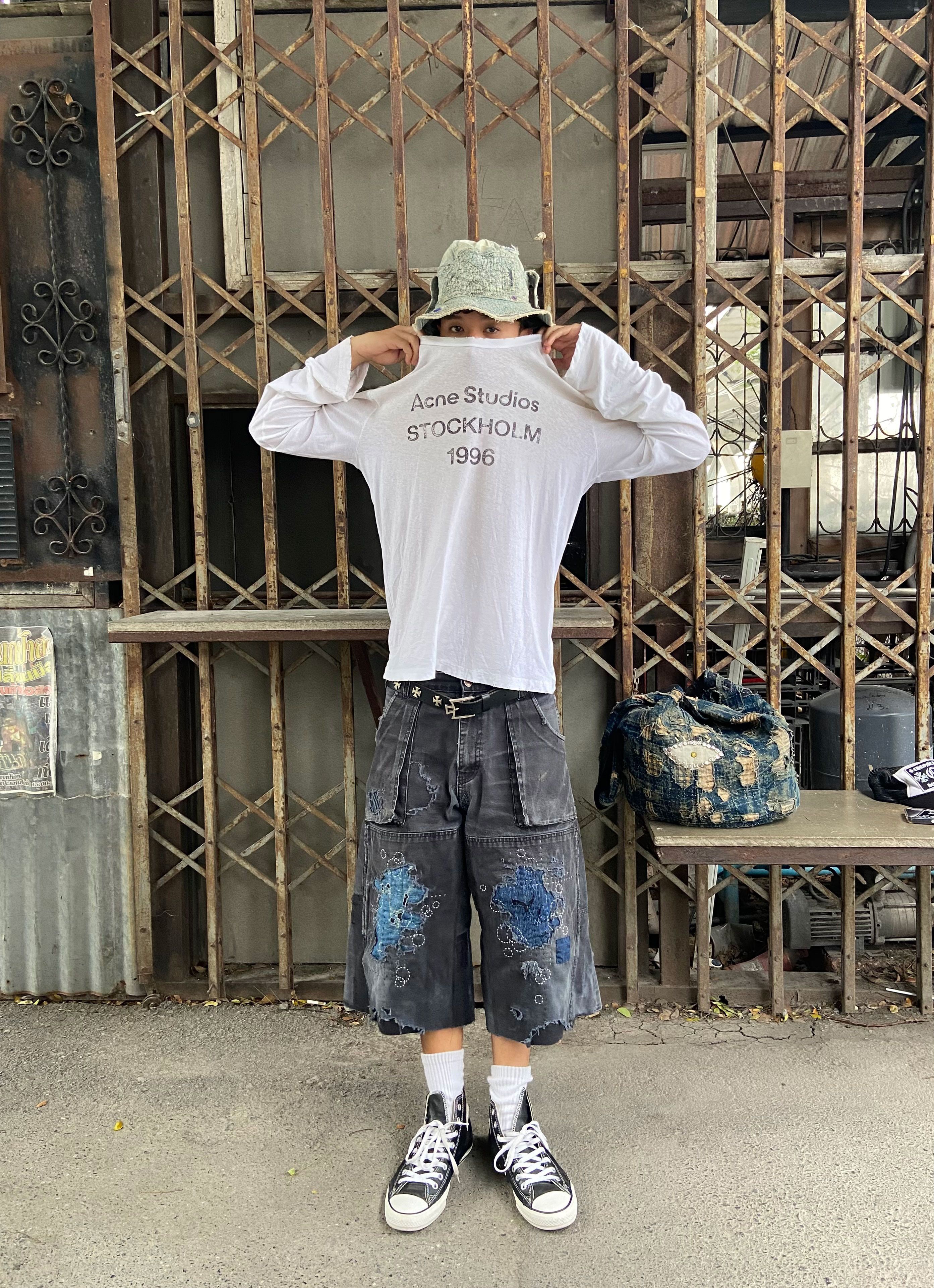 Japanese Brand Vintage Sashiko Repair Dickies Short Double Knee Pant Size US 34 / EU 50 - 9 Thumbnail