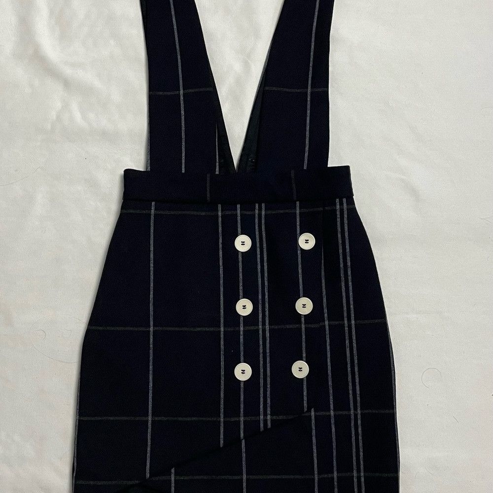 Maje NWT New $325 Maje Jola Checked Woven Pinafore Skirt Dress S Size XS / US 0-2 / IT 36-38 - 5 Thumbnail