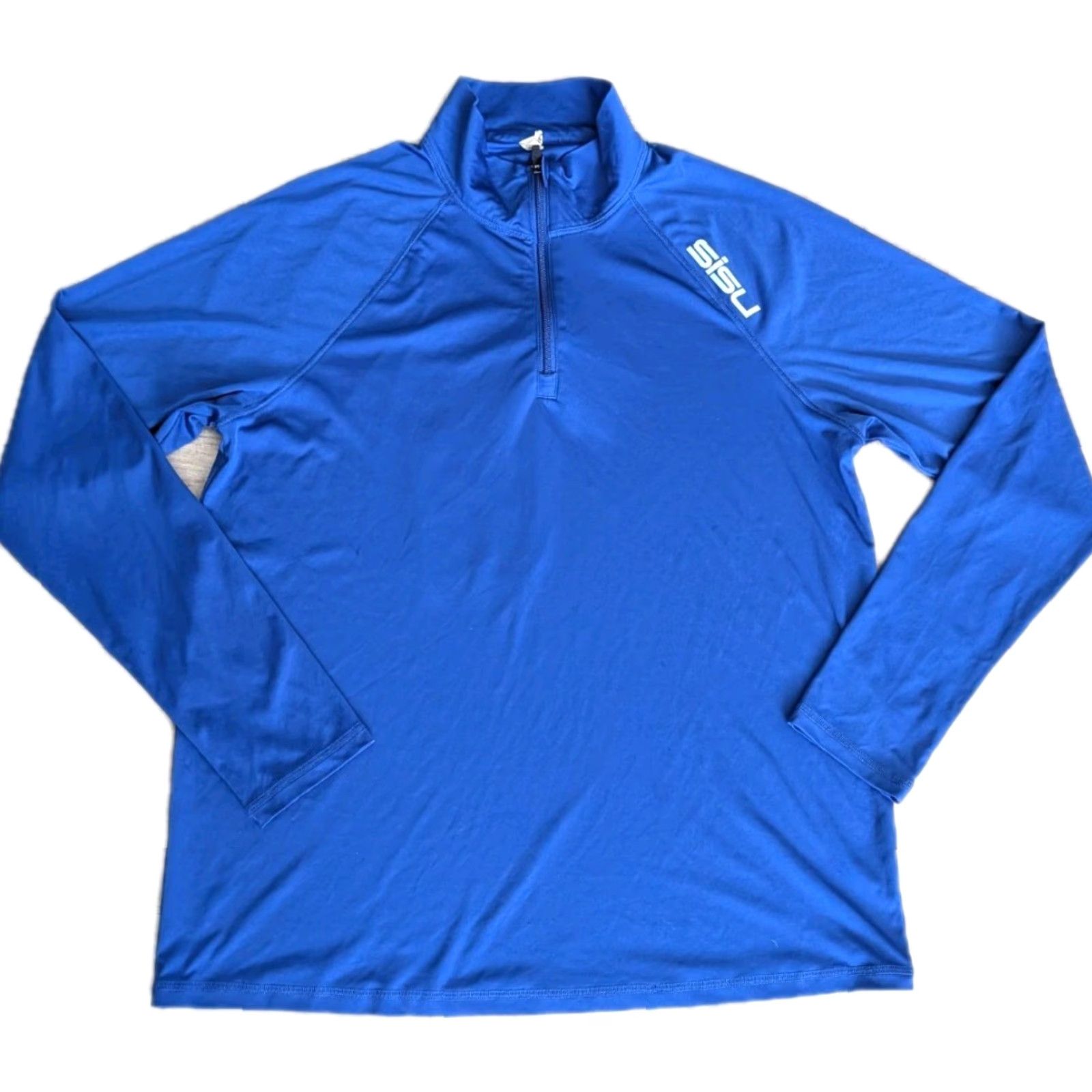 Alo ALO SISU Quarter Zip Shirt Mens XL Blue Pullover 1/4 Zip All Seasons Breathable Logo 29.5in 44 Chest Casual Sports Golf Hiking Yoga Mens Size US XL / EU 56 / 4 - 2 Thumbnail