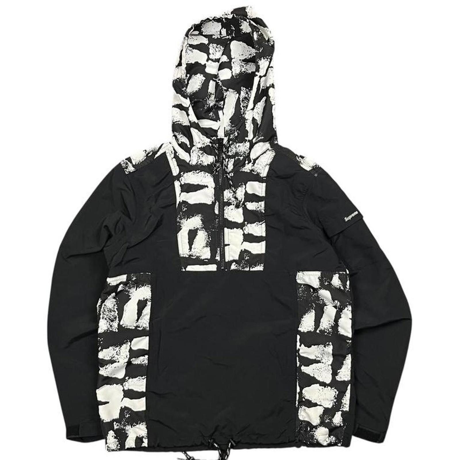 Supreme Half Zip Windbreaker Black White