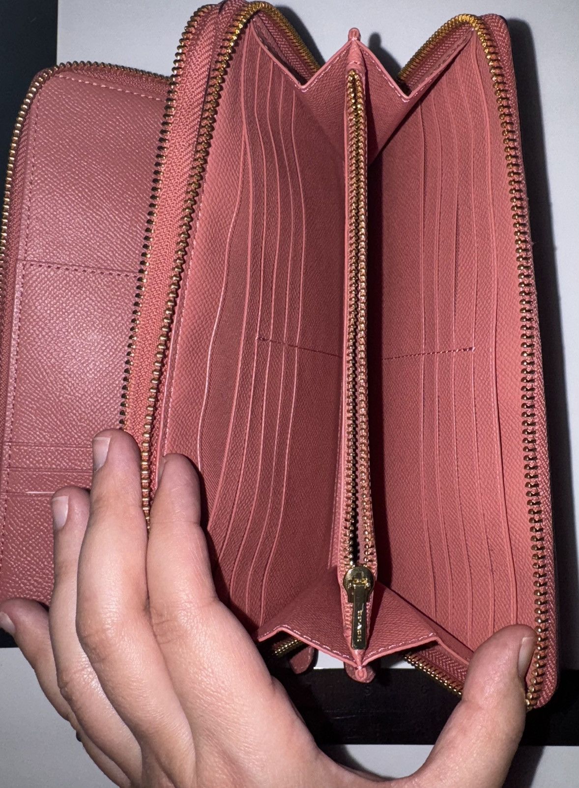 Coach New Coach Pink Leather Travel Double Zip Wallet Size ONE SIZE - 3 Thumbnail