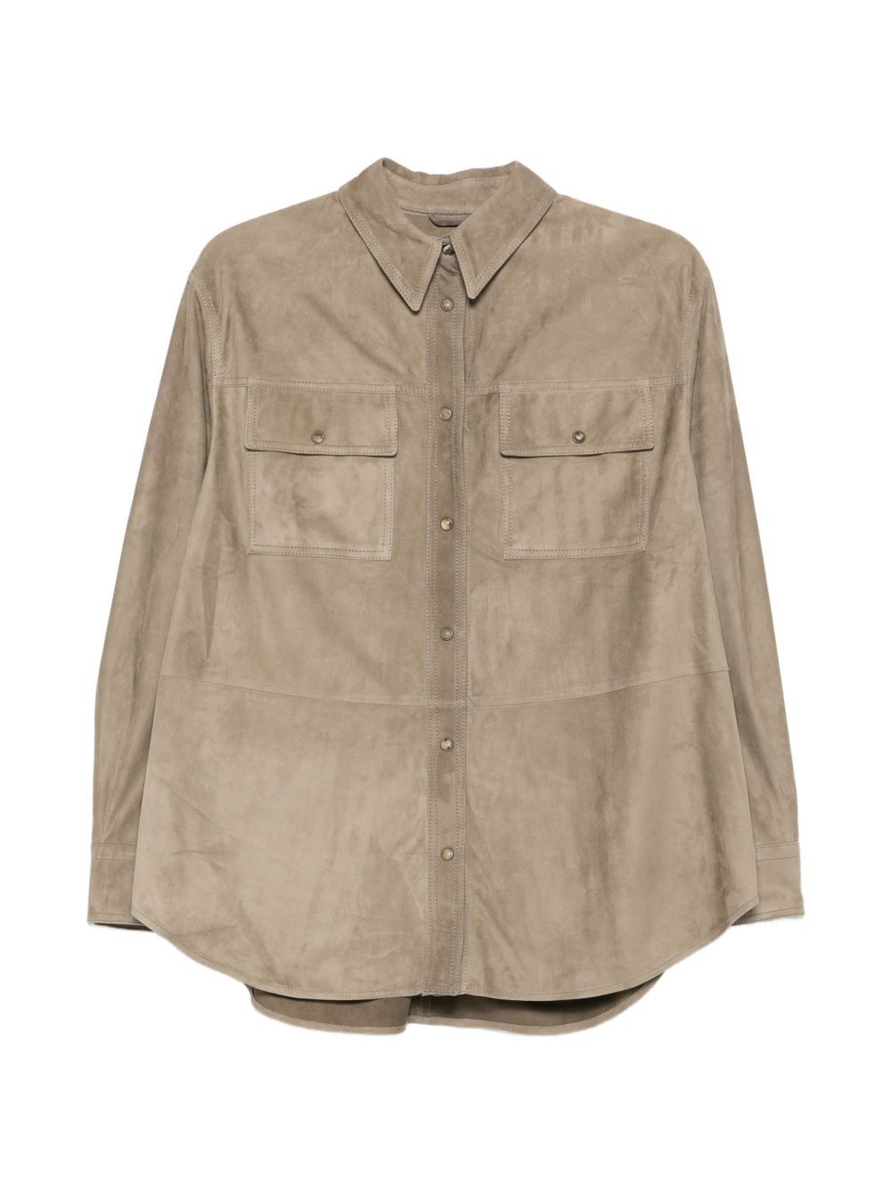 Brunello Cucinelli LEATHER SHIRT Size S / US 4 / IT 40 - 1 Thumbnail