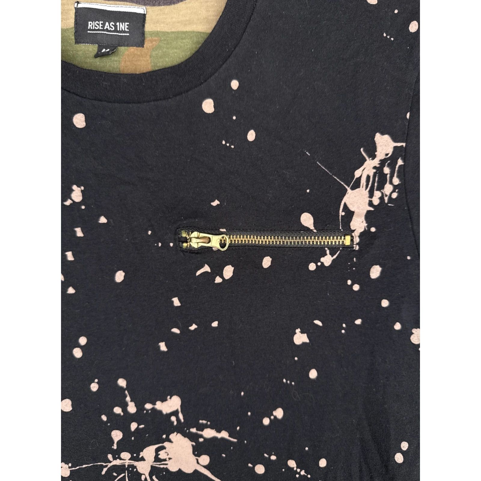 Yeezy Rise As 1ne Shirt Mens Medium Black Paint Splatter Yeezy Graphic Zip Hem Quotes Size US M / EU 48-50 / 2 - 7 Thumbnail