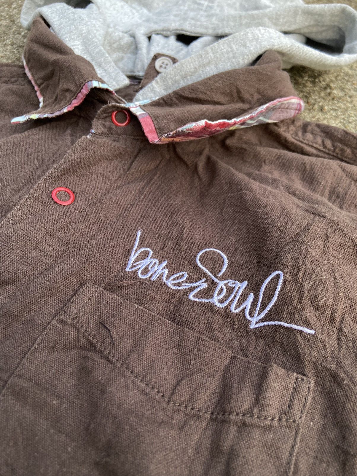 If Six Was Nine × Japanese Brand × Le Grande Bleu (L.G.B.) B ONE SOUL STENCIL BUTTON DOWN SHIRT JUMPER STYLE Size US M / EU 48-50 / 2 - 6 Thumbnail