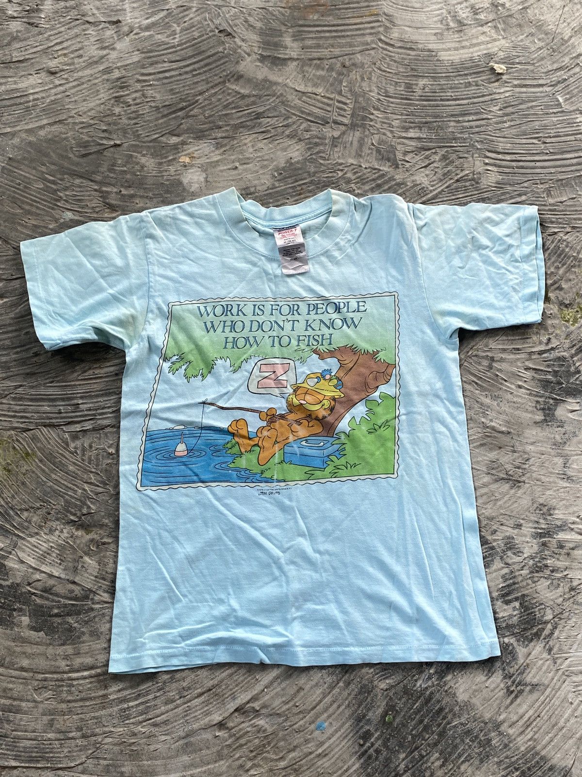Vintage 🔥Single Stitch🔥Vintage Garfield Fishing 1978 T Shirt Size US S / EU 44-46 / 1 - 3 Thumbnail