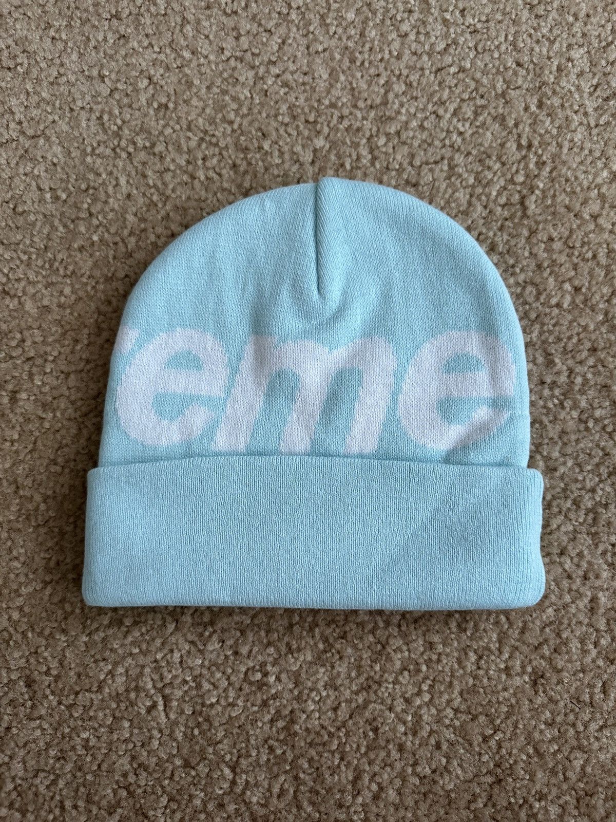 Supreme Supreme Big Logo Beanie Teal Size ONE SIZE - 2 Thumbnail