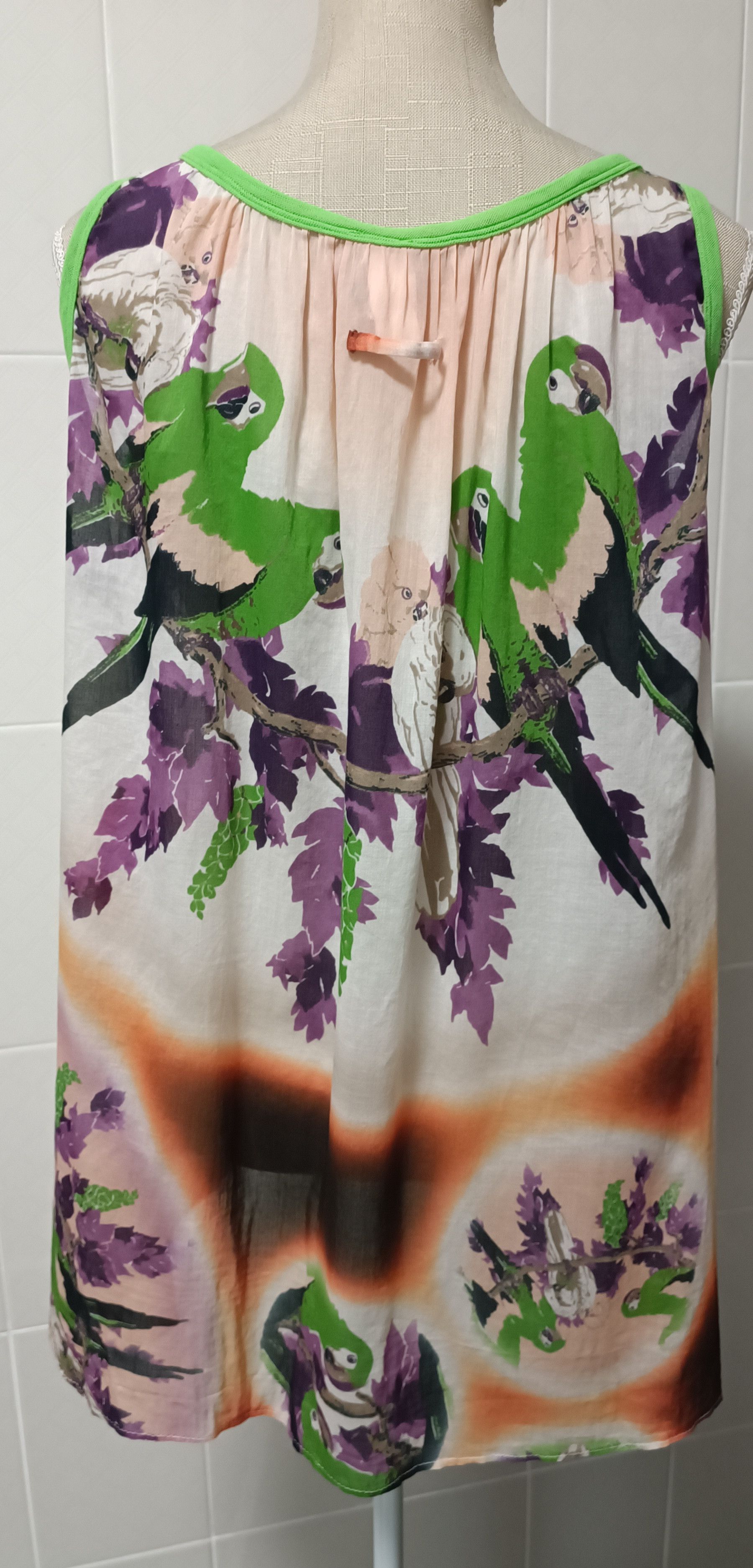Jean Paul Gaultier Loose tank top with parrots print Size M / US 6-8 / IT 42-44 - 2 Thumbnail