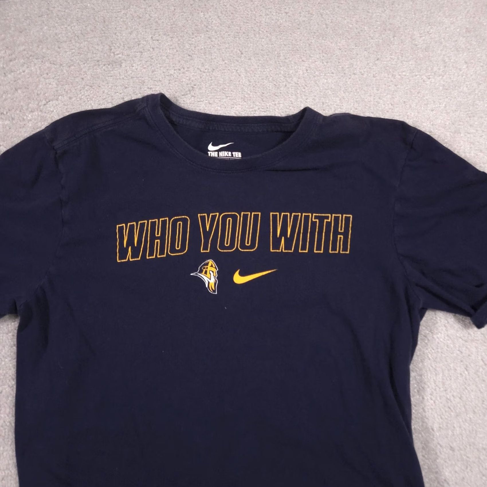 Nike Nike Shirt Mens Medium Blue Who You With Graphic Tee Crewneck Athletic Sports Size US M / EU 48-50 / 2 - 3 Thumbnail
