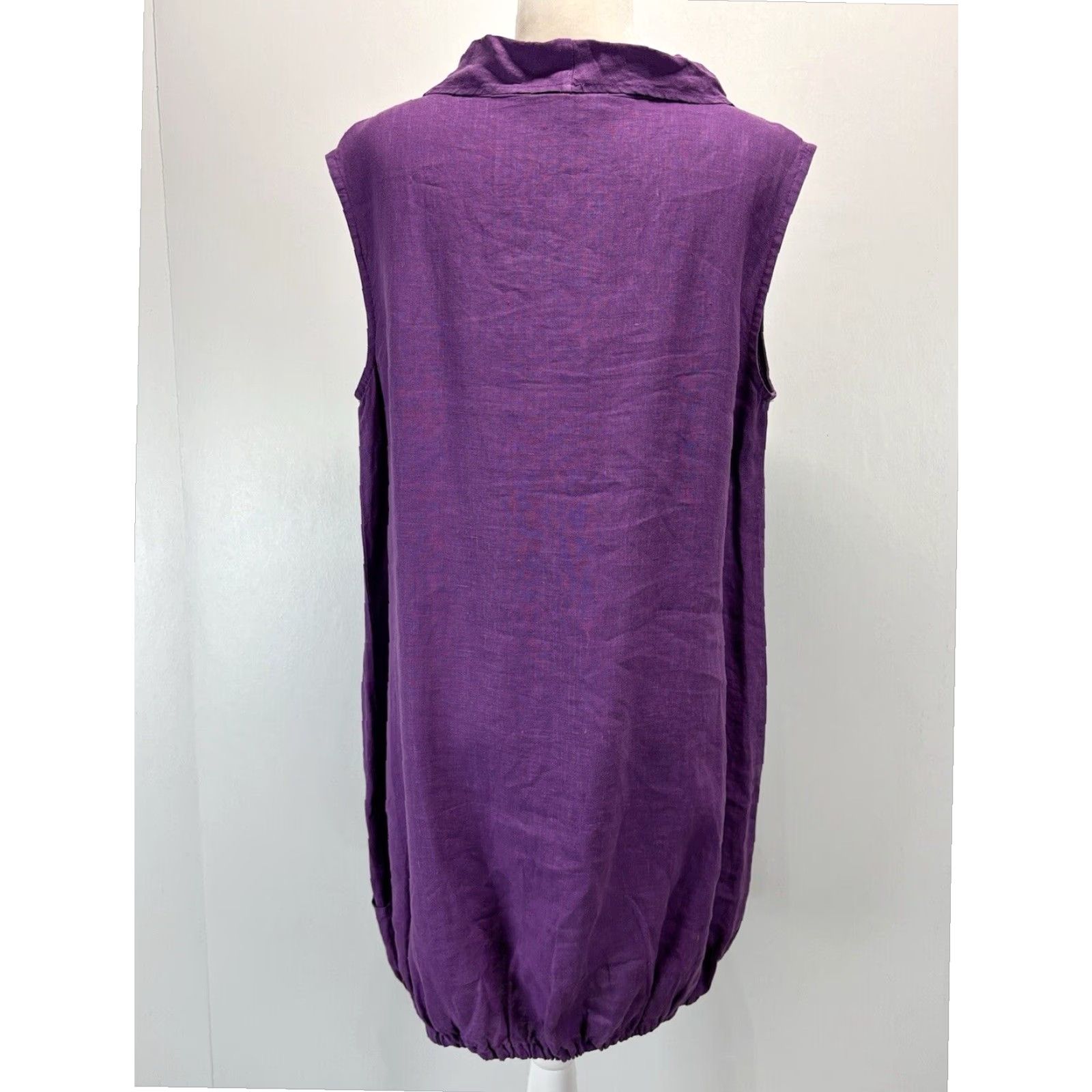Vintage VINTAGE Bryn Walker Linen Tunic Top Women's Small Purple Sleeveless Cowl Neck USA Size S / US 4 / IT 40 - 3 Thumbnail