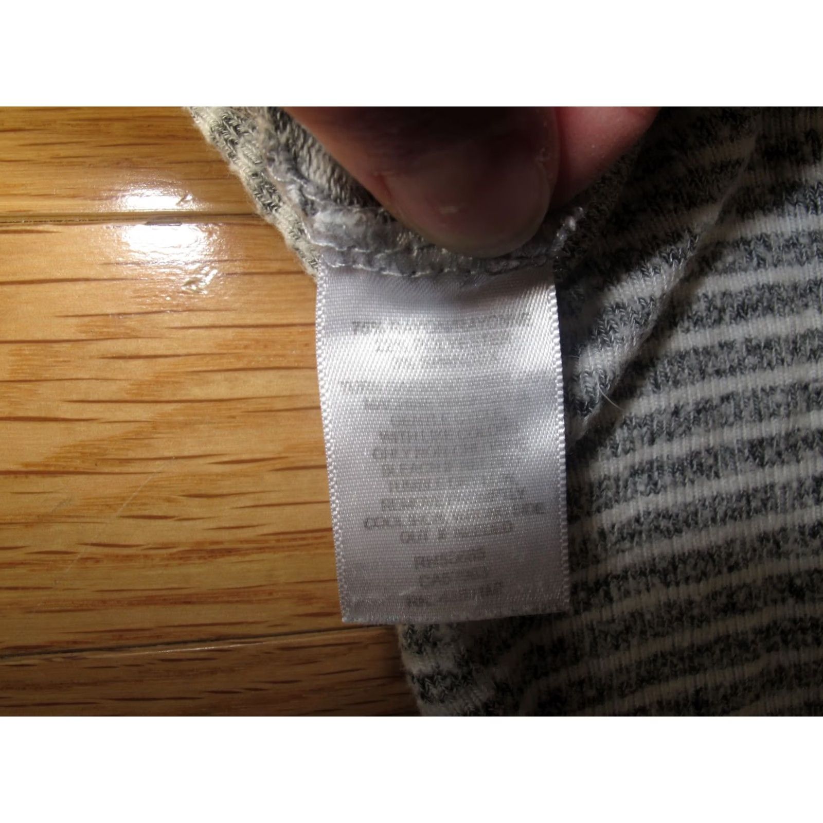 Vintage Free Press SweatPants Women's L Gray White Striped Rayon Comfort Drawstring Sweatpants Regular Skinny Front Size 36" / US 14 / IT 50 - 7 Thumbnail