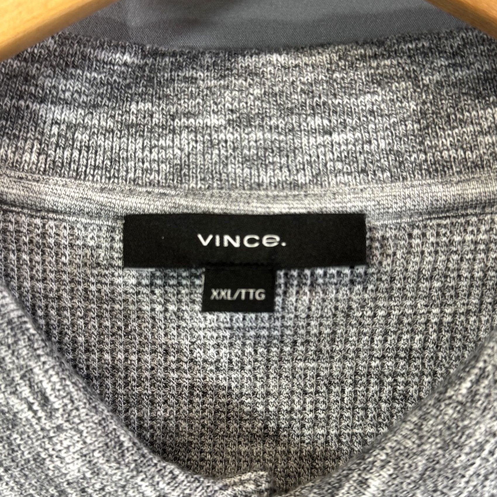 Vince Vince Sweater Mens 2XL Gray Waffle Knit Long Sleeve Polo Pullover Peru Casual Size US XXL / EU 58 / 5 - 4 Thumbnail