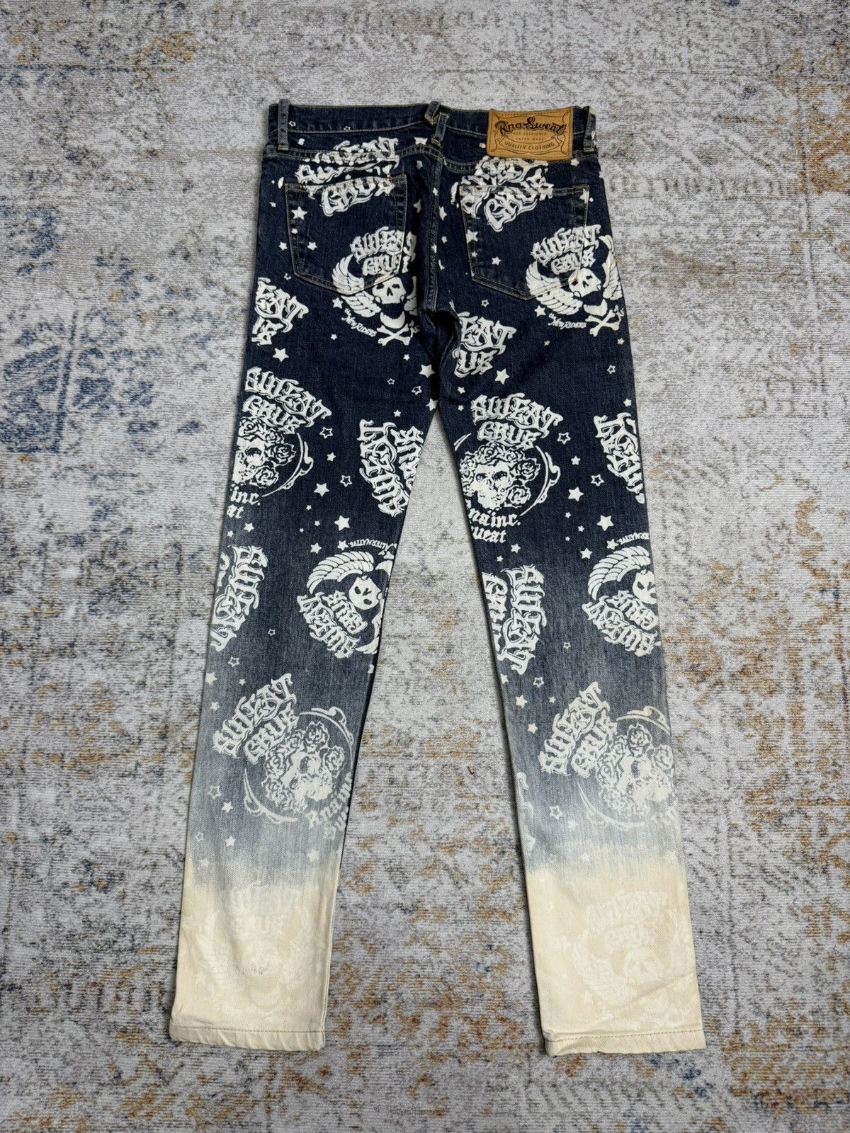 Tornado Mart Rna sweat skull art y2k denim pants Size US 29 - 4 Thumbnail