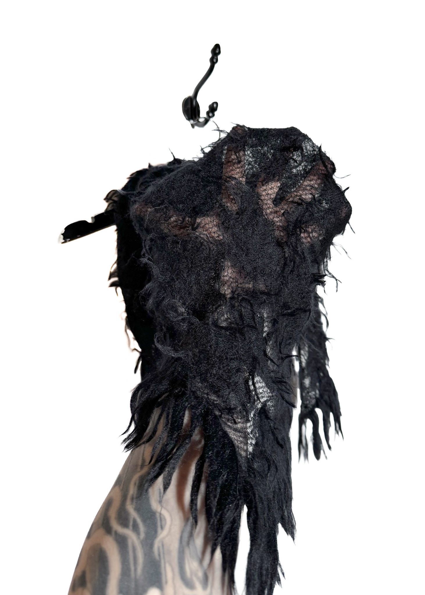 Chanel Chanel FW09 Black Mohair Blend Shift Dress w/ Fringed Shawl Size S / US 4 / IT 40 - 7 Thumbnail