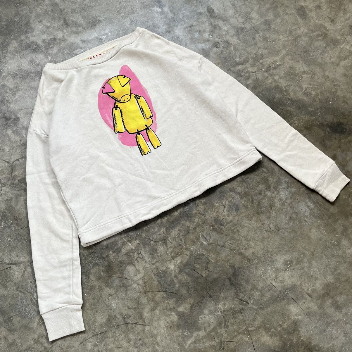 Marni SS/19 Marni Pig Crop Sweatshirt Size M / US 6-8 / IT 42-44 - 3 Thumbnail