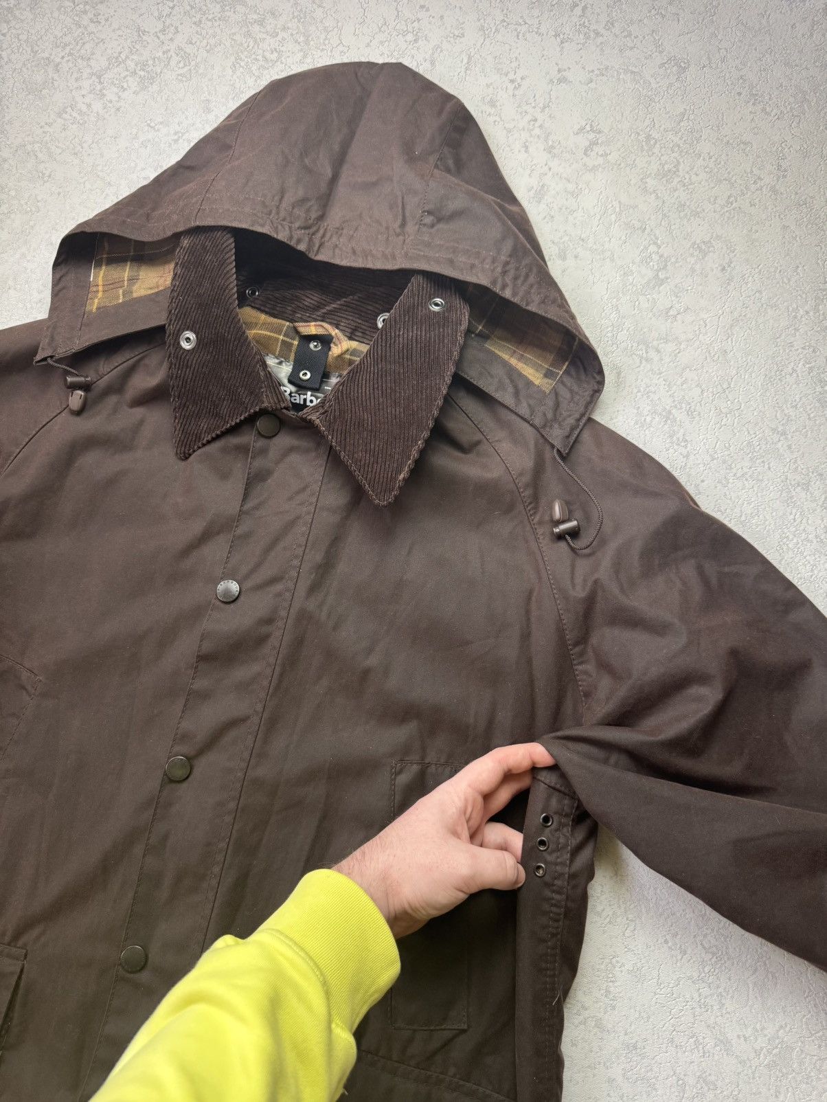 Barbour Barbour Waxed Brown Bedale Jacket Coat With Hood C44/112cm Size US L / EU 52-54 / 3 - 4 Thumbnail