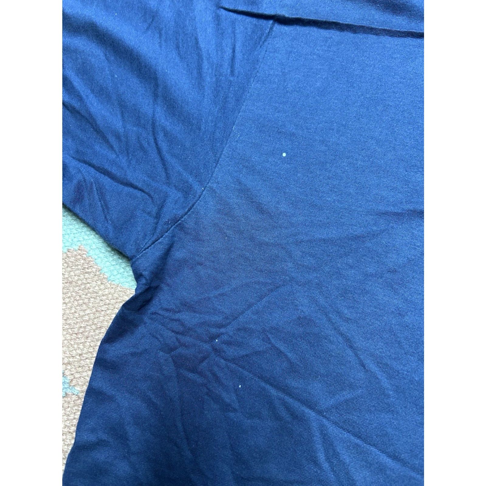 Vintage VINTAGE Polo Shirt Navy Blue 80s 90s Short Sleeve Blank Medium Men M Polyester Cotton Regular Blue Shirt Mens Size US M / EU 48-50 / 2 - 3 Thumbnail