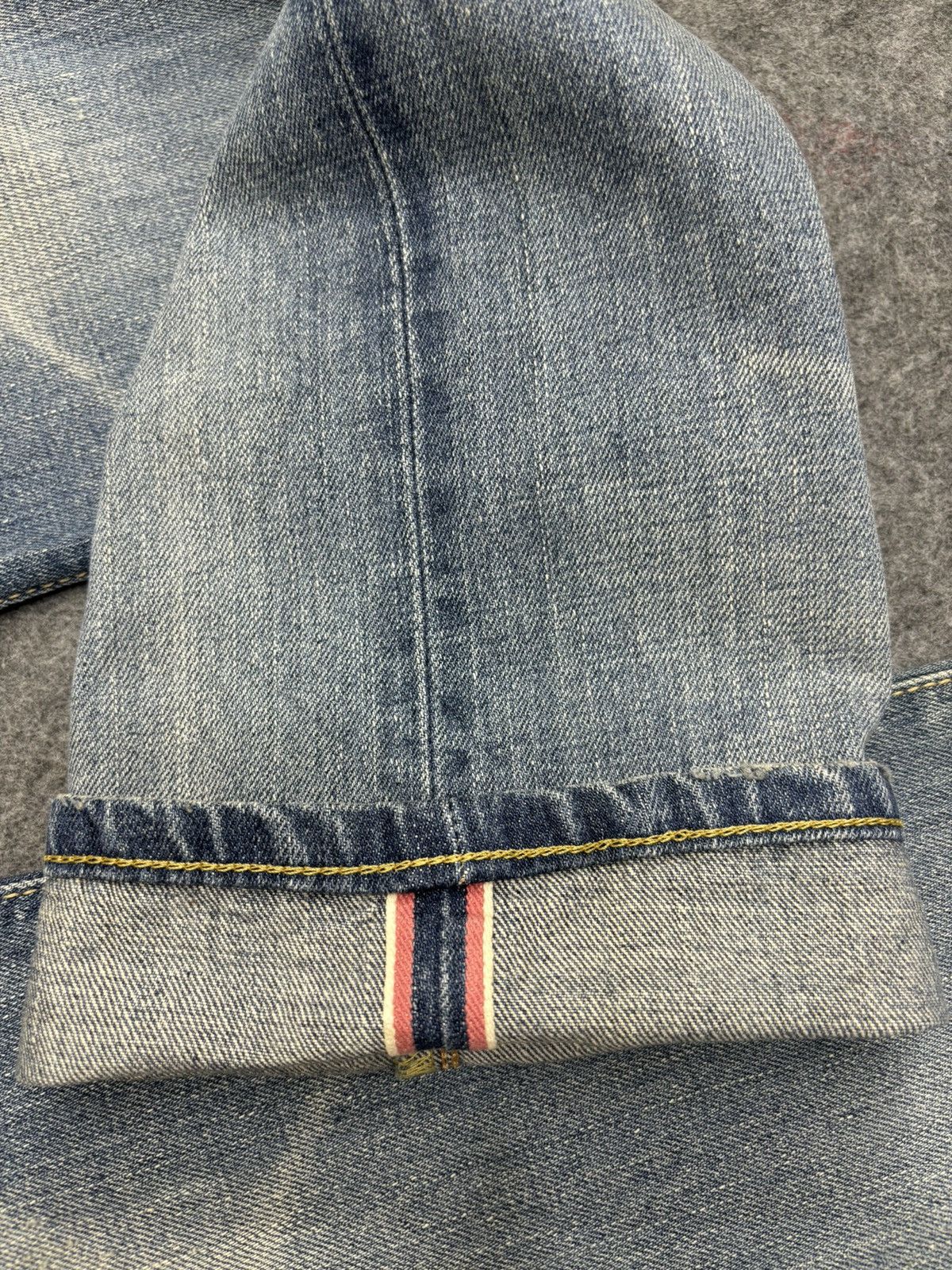 Edwin 💥Insane 90s Style💥Edwin 504ZX Slevedge Distressed Denim F538 Size US 31 - 25 Thumbnail
