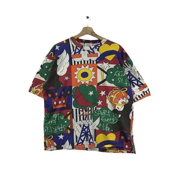 Jean Charles De Castelbajac Vtg JEAN CHARLES De CASTELBAJAC Sports Pop Art Tee Shirt Size L / US 10 / IT 46 - 1 Thumbnail