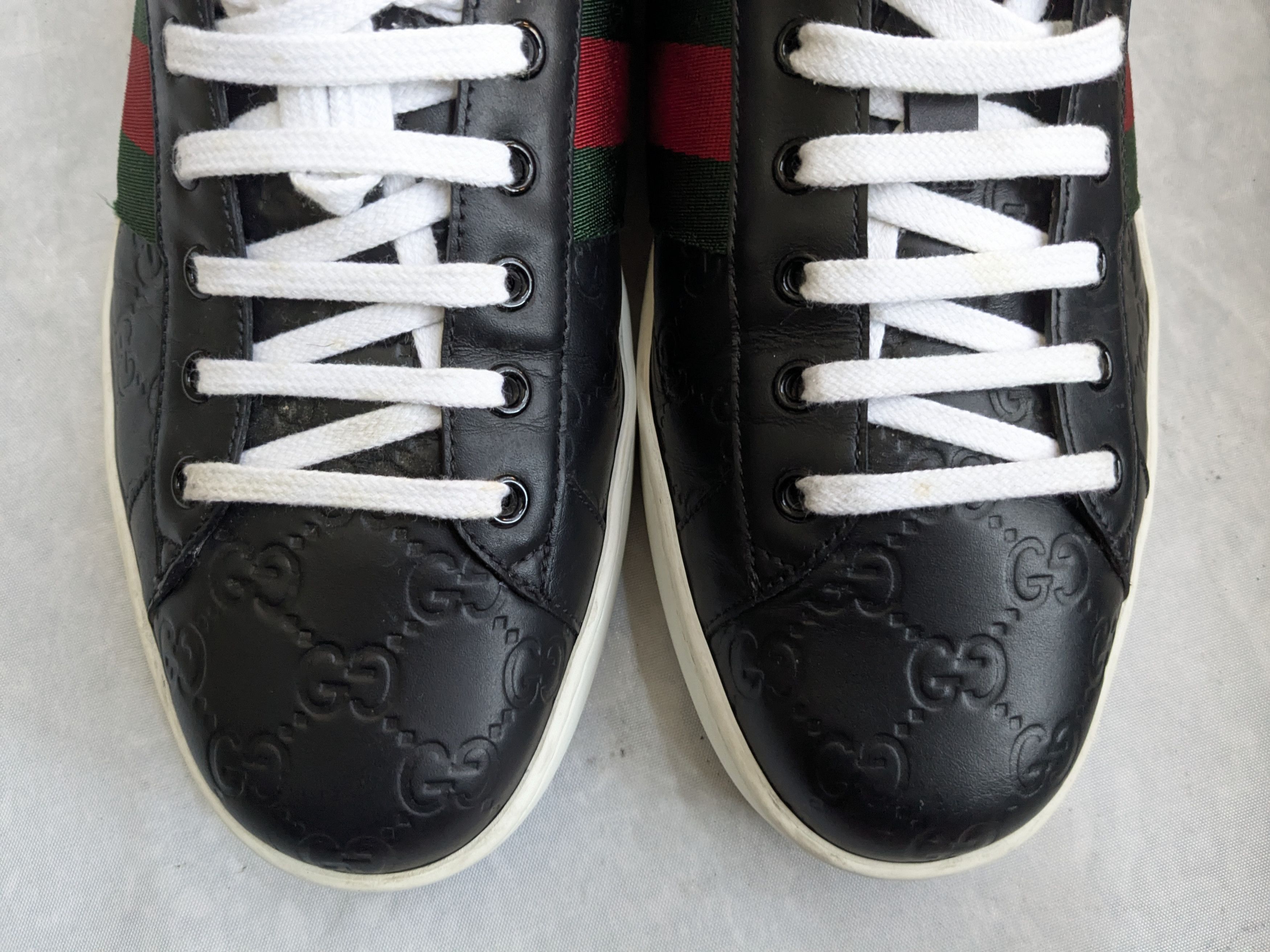 Gucci Gucci Ace Sneakers Monogram GG Logo 12.5 Black Size US 12.5 / EU 45-46 - 2 Thumbnail
