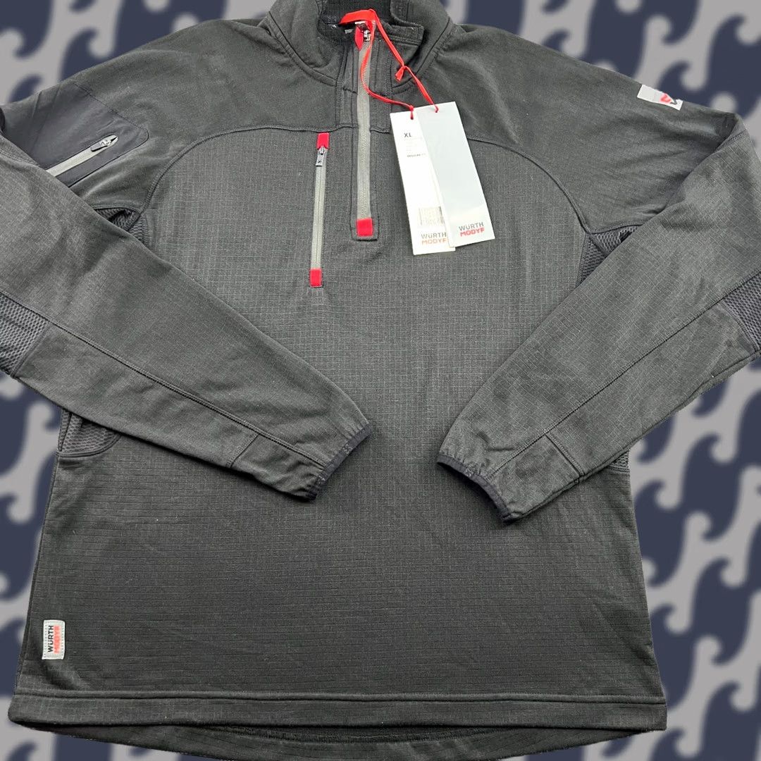 Vintage Wurth Top Mens XL Gray Modyf Softshell Zip Work Job Fleece Stretch Pullover Size US XL / EU 56 / 4 - 1 Thumbnail