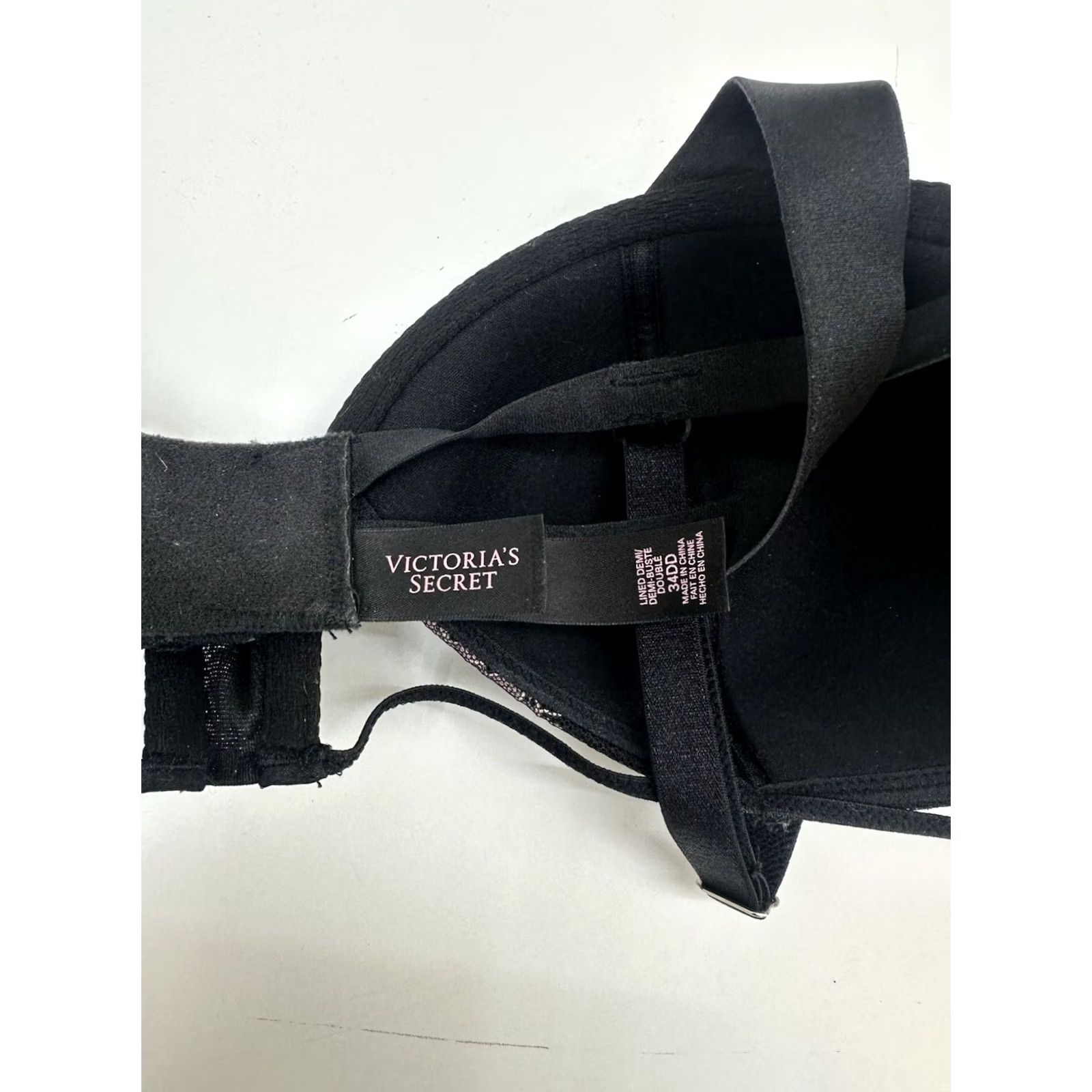 Victoria's Secret Victoria's Secret Bra 34DD Lined Demi Black Underwired T-Shirt Cup DD Womens lingerie Size ONE SIZE - 4 Thumbnail