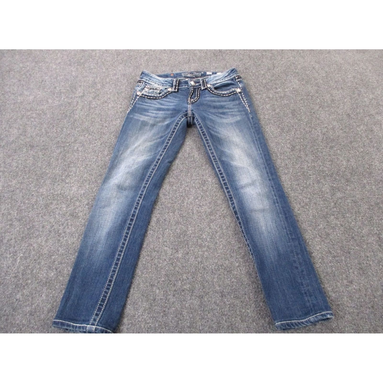 Miss Me Miss Me Jeans Womens 25 Blue Denim Buckle Skinny Faded Y2K Casual Stretch Jeans Girls Womens 25 Blue Denim Buckle Skinny Faded Y2K Casual Stretch Size 42" / US 20 - 3 Thumbnail