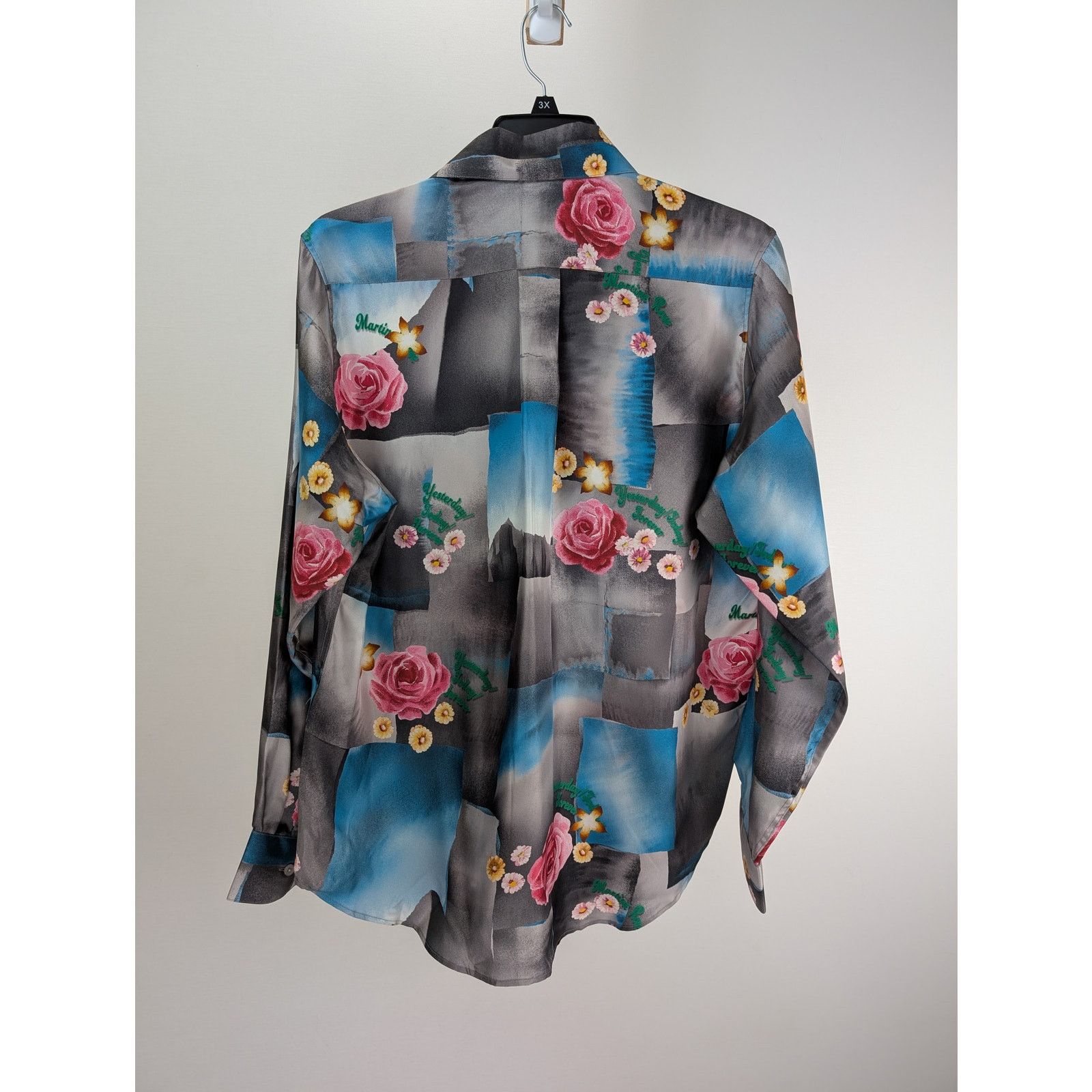 Martine Rose o1rshd1 Classic Shirt Today Floral in Blue/Steel Size US L / EU 52-54 / 3 - 8 Thumbnail