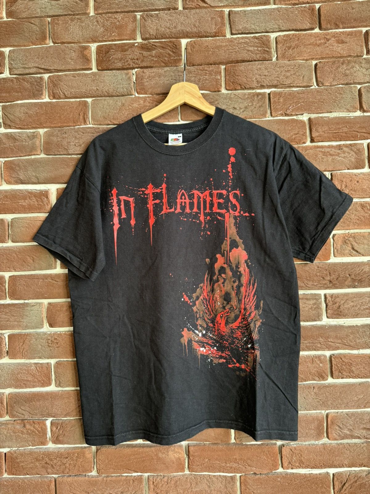 Band Tees Vintage 00s In Flames Phoenix Print Metal Rock Band T Shirt Size US L / EU 52-54 / 3 - 1 Thumbnail
