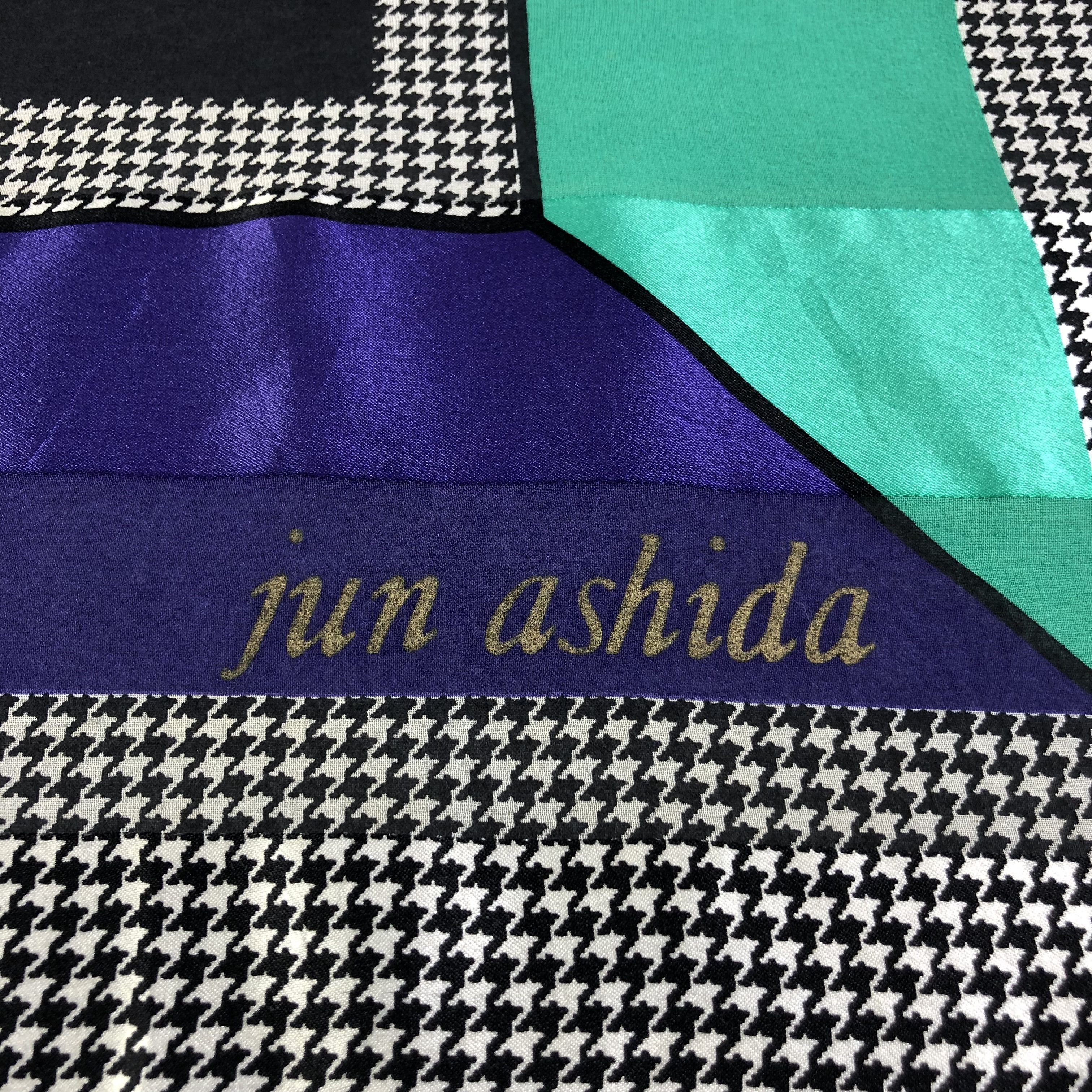 Japanese Brand Jun Ashida Houndstooth Silk Scarf M754 Size ONE SIZE - 3 Thumbnail