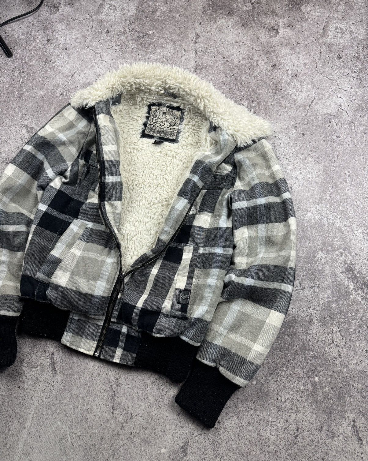 Fox Racing 00’S FOX RACING FUR Y2K BOMBER JACKET JAPANESE LGB STYLE Size S / US 4 / IT 40 - 3 Thumbnail