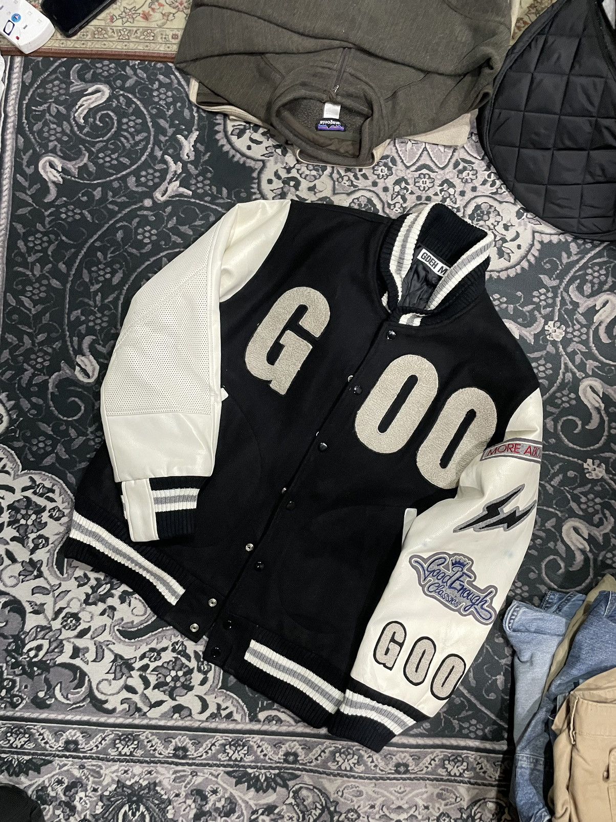 GOODENOUGH Archival Goodenough Varsity Jacket GDEH Leather Jacket Size US XL / EU 56 / 4 - 2 Thumbnail