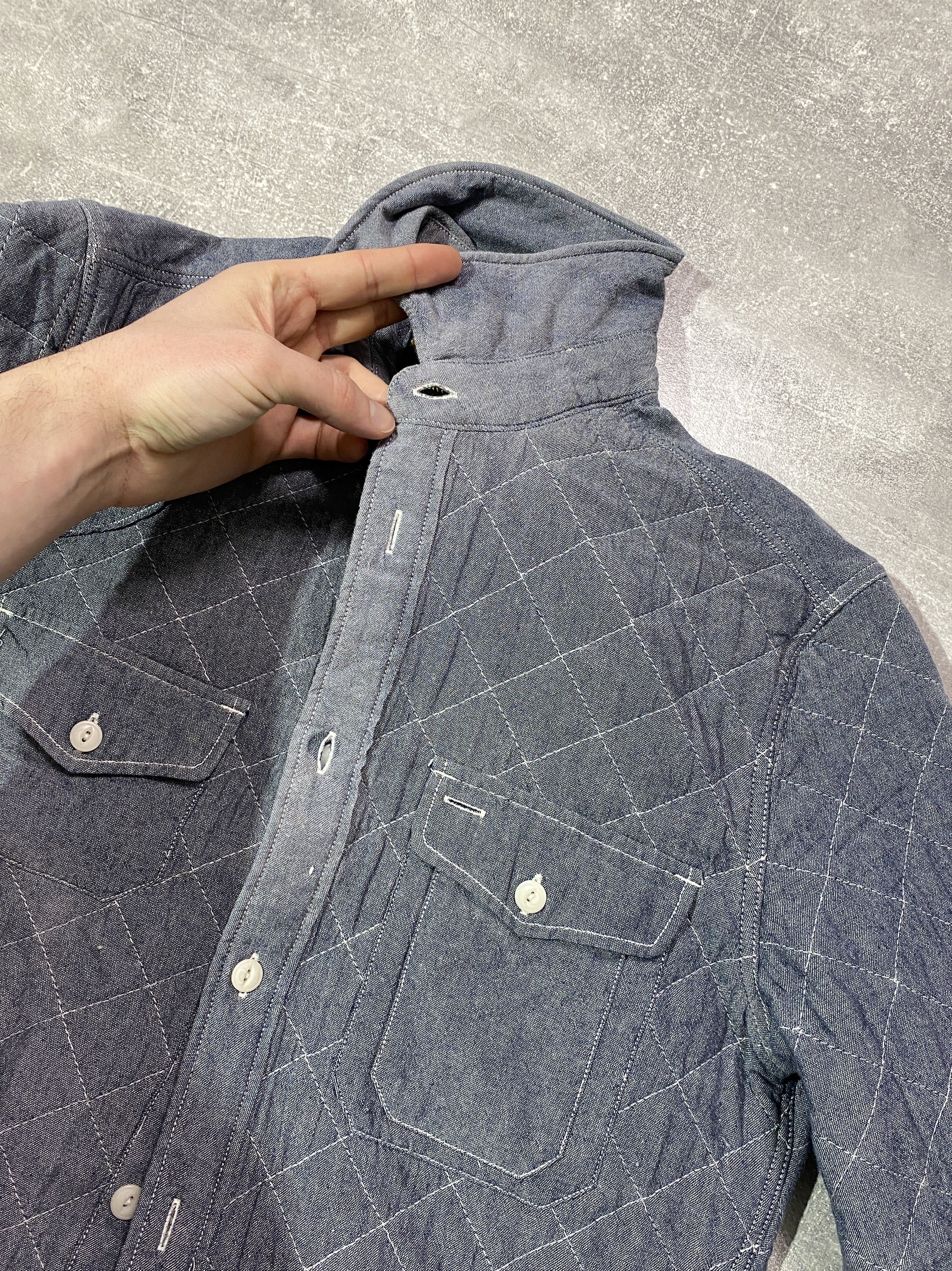 Allsaints Vintage Y2K Allsaints Sun Faded Denim Overshirt Size US S / EU 44-46 / 1 - 3 Thumbnail