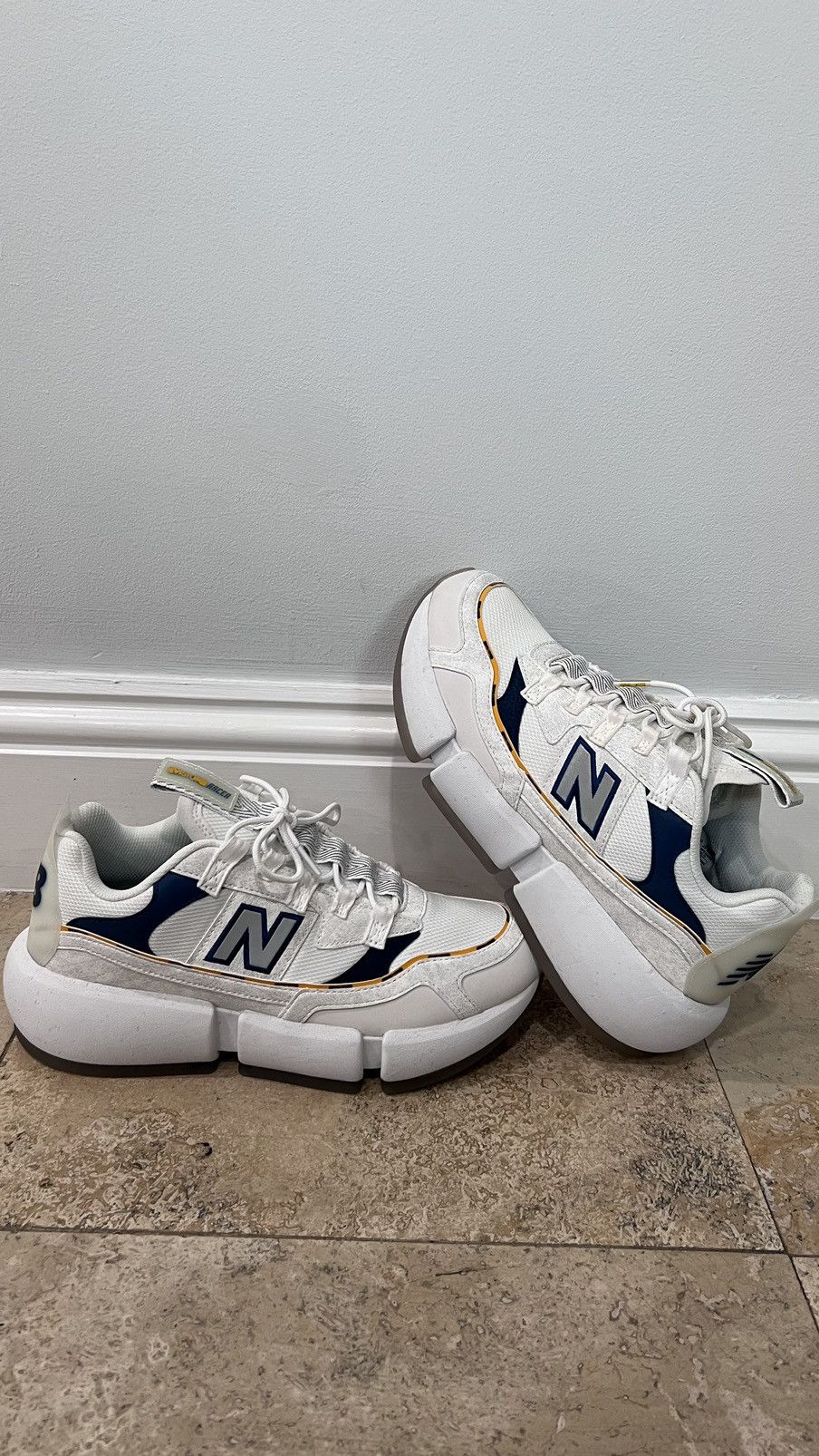 Jaden Smith × New Balance New Balance Vision Racer Jaden Smith White Navy Yellow Sz 11 Size US 11 / EU 44 - 3 Thumbnail