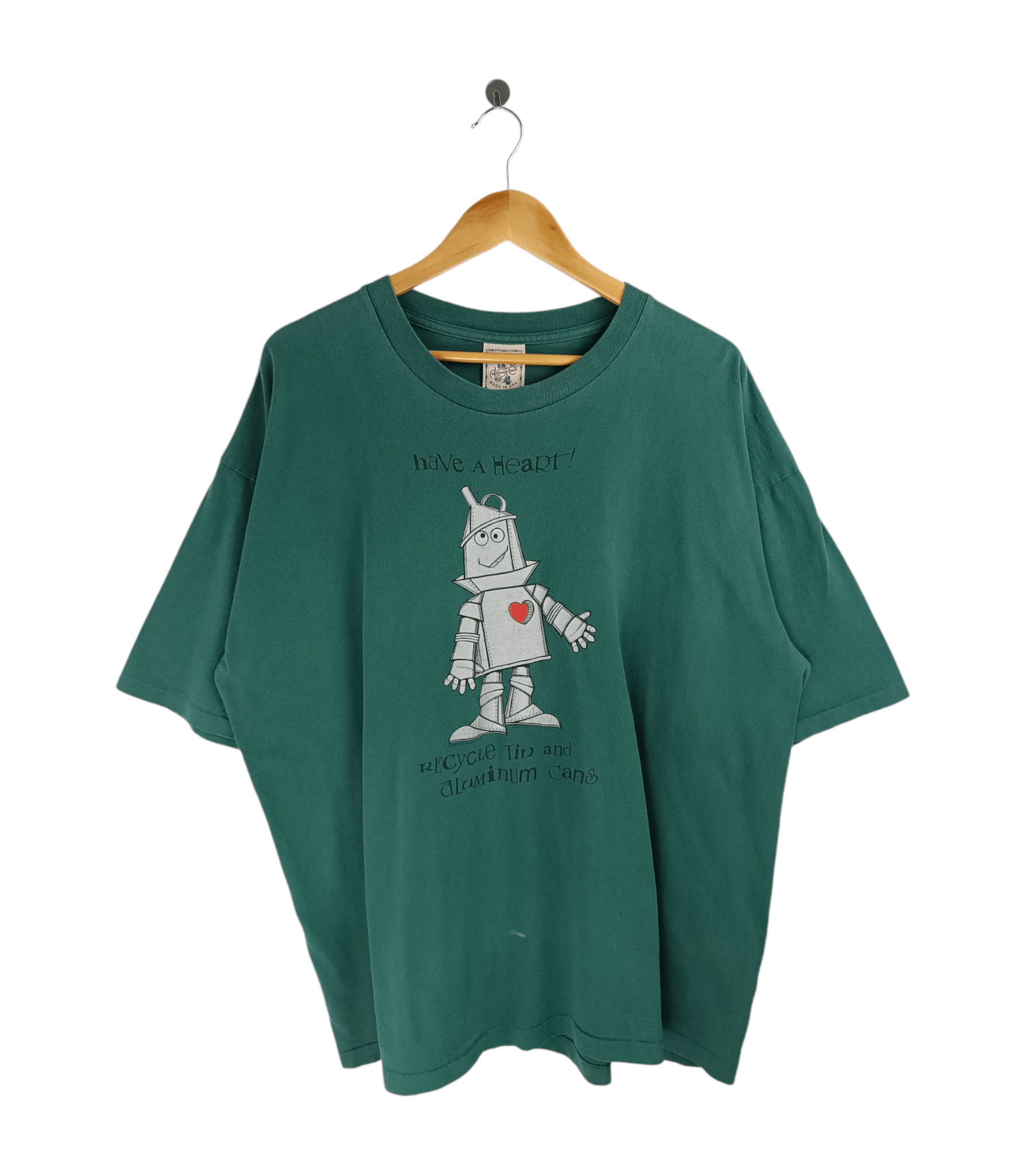 Vintage VINTAGE 90'S HAVE A HEART TIN MAN RECYCLE TEE wizard of oz Size US XXL / EU 58 / 5 - 1 Thumbnail
