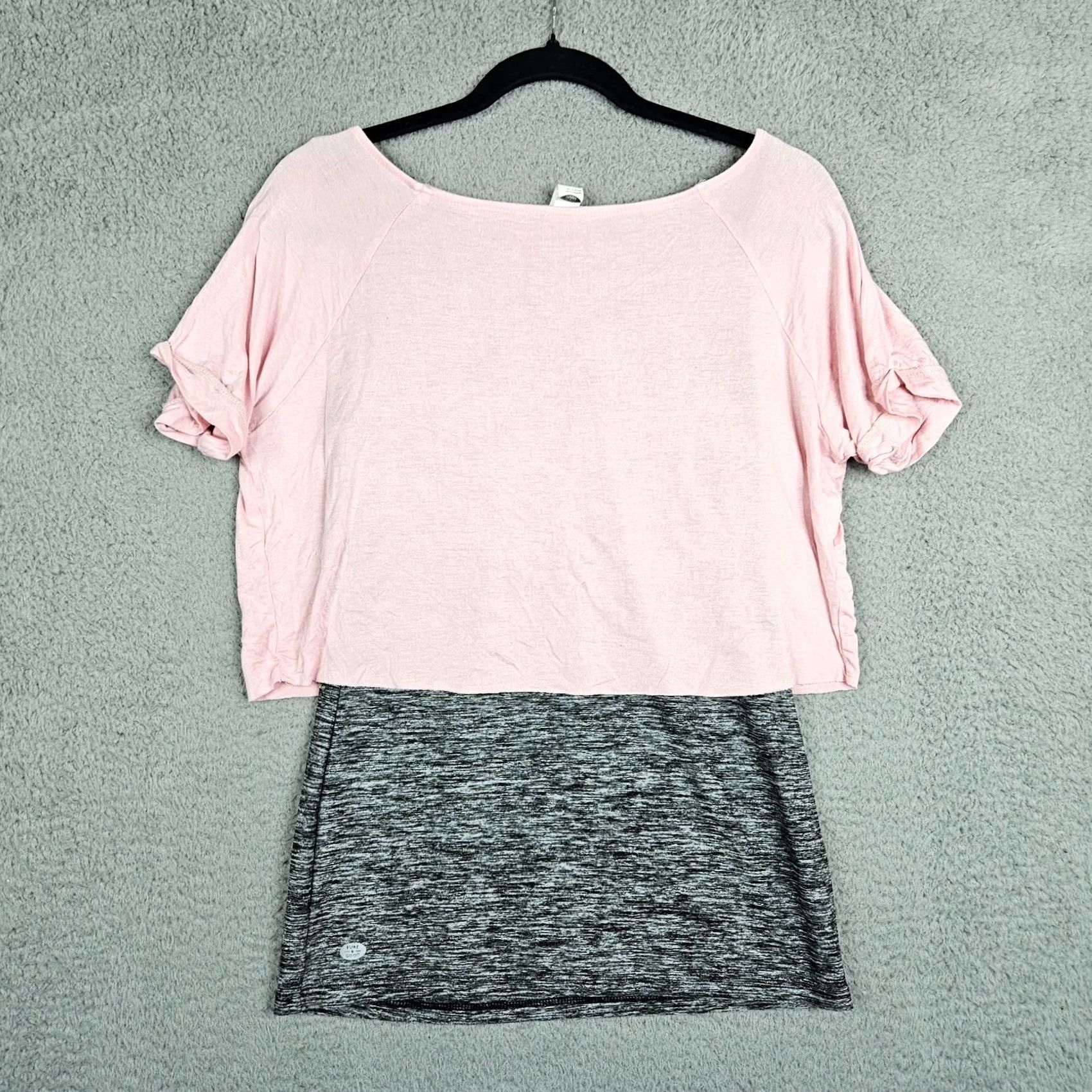 Vintage PURE GOOD Women’s Pink Gray Short Sleeve Top Size M Size M / US 6-8 / IT 42-44 - 2 Thumbnail