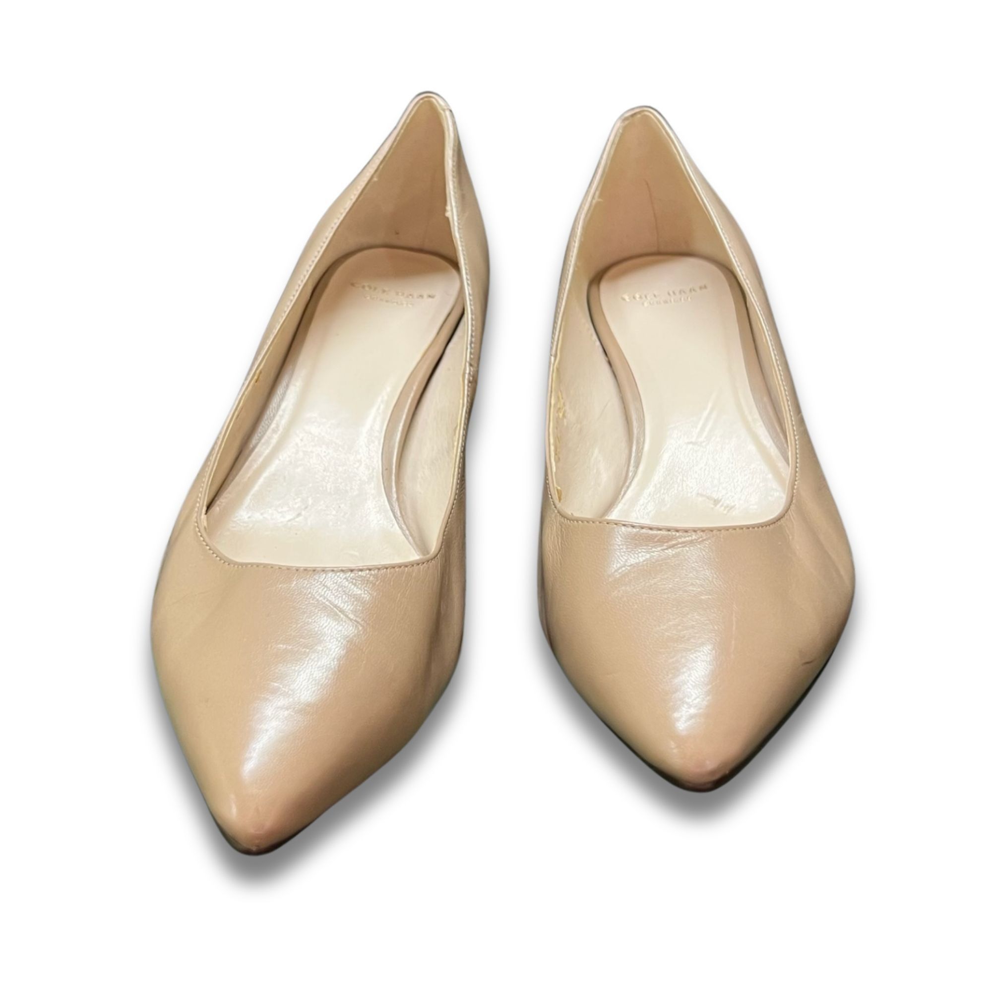 Vince Camuto Vince Camuto Beige Leather Pointed-Toe Pumps Size 9 Stylish Size US 9 / IT 39 - 2 Thumbnail