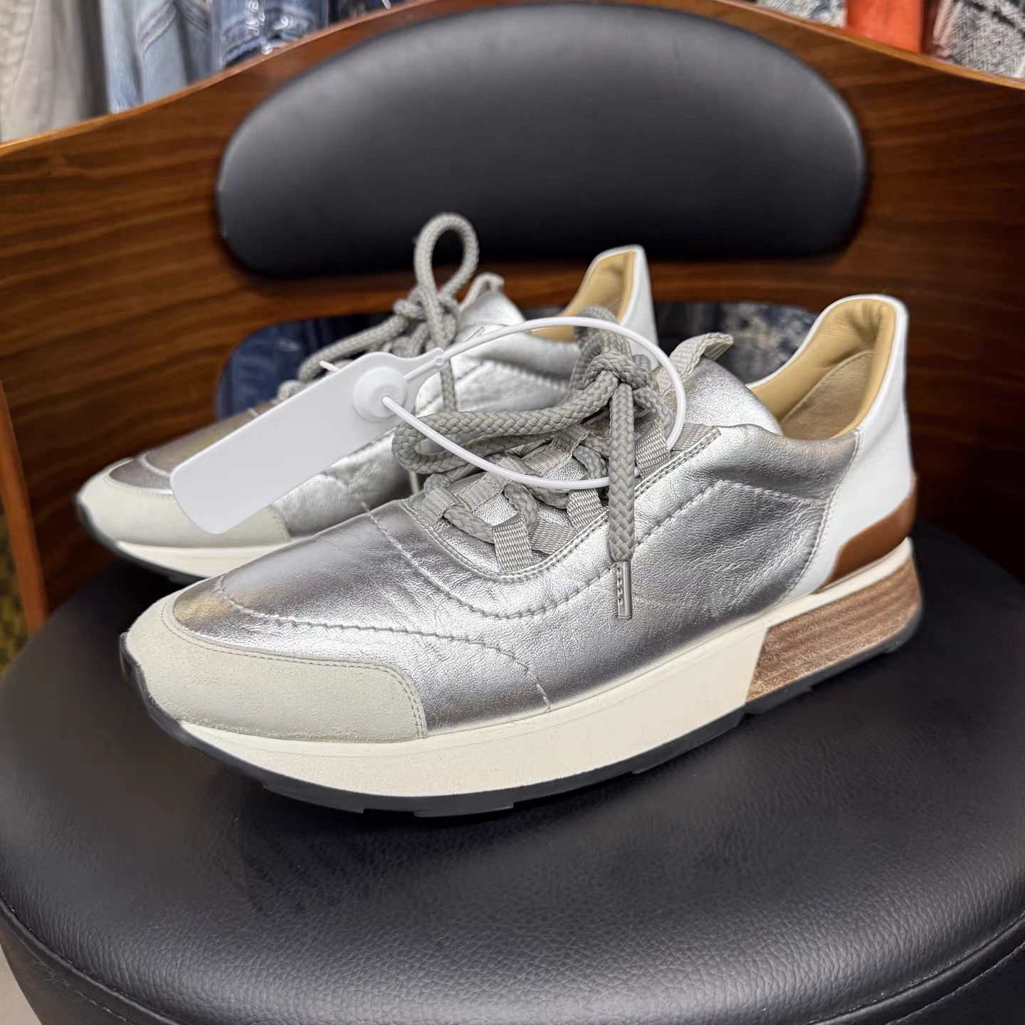 Hermes Hermes Leather Panel Sneakers K15 Size US 7.5 / IT 37.5 - 1 Thumbnail