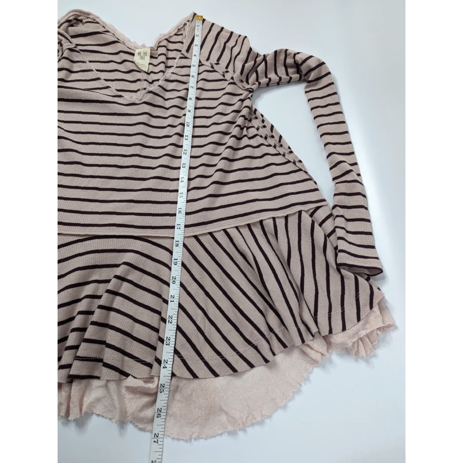 Vintage We The Free Long Sleeve Tangerine Tee Light Mauve Striped Top XS Pink Bohemian, We The Free Tunic, Relaxed Size XS / US 0-2 / IT 36-38 - 7 Thumbnail