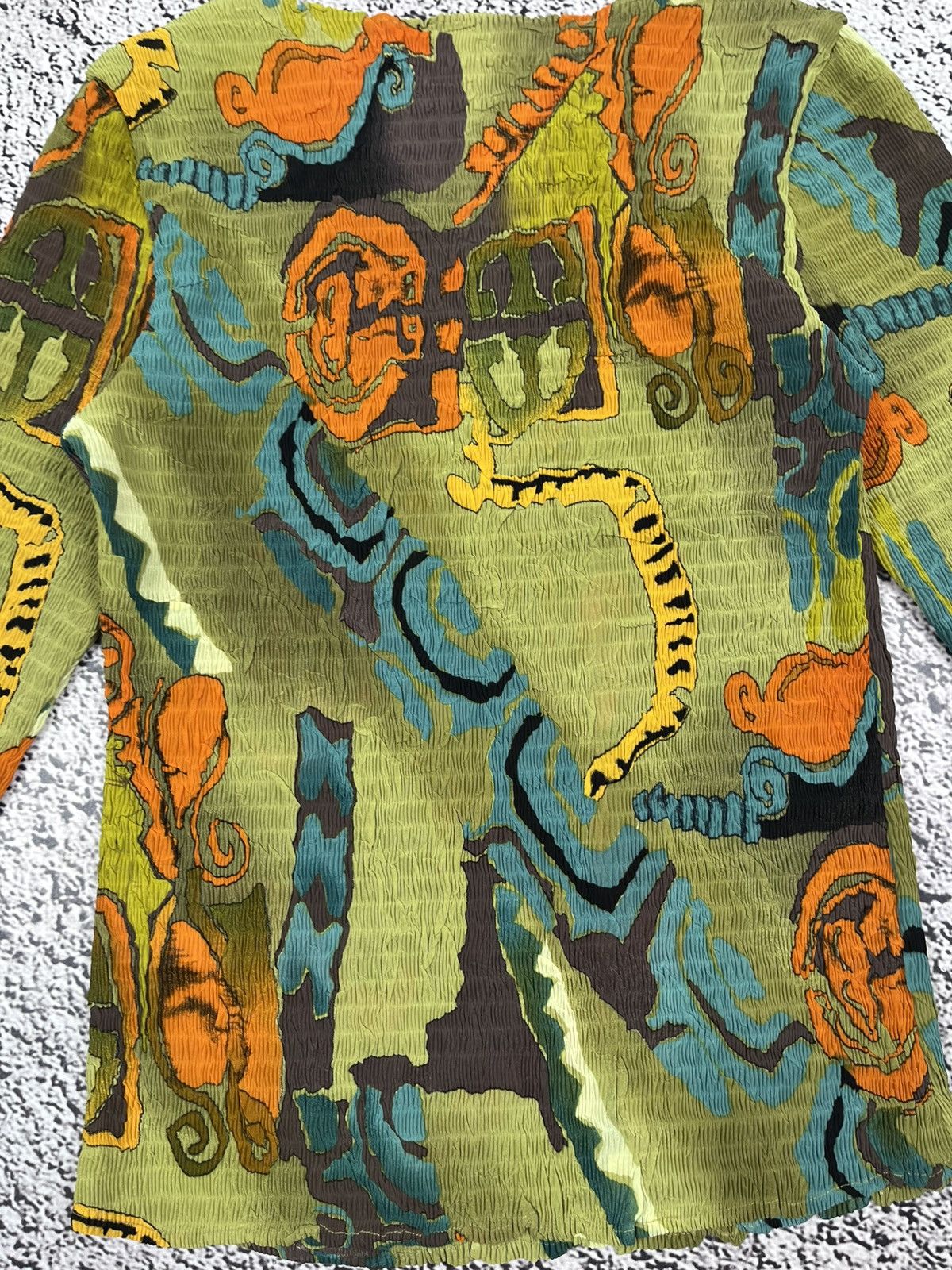 Japanese Brand Vintage Y2K Abstract Graphic Longsleeve Textured Art Top Size S / US 4 / IT 40 - 12 Thumbnail