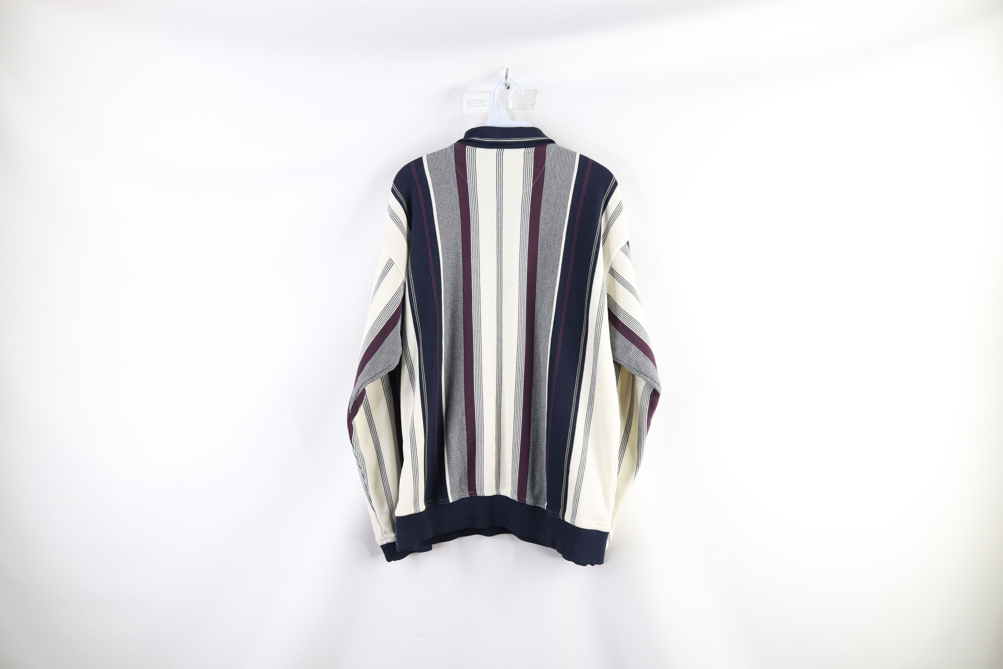 Vintage Vintage 90s Streetwear Block Knit Collared Long Sleeve Polo Size US XL / EU 56 / 4 - 6 Thumbnail