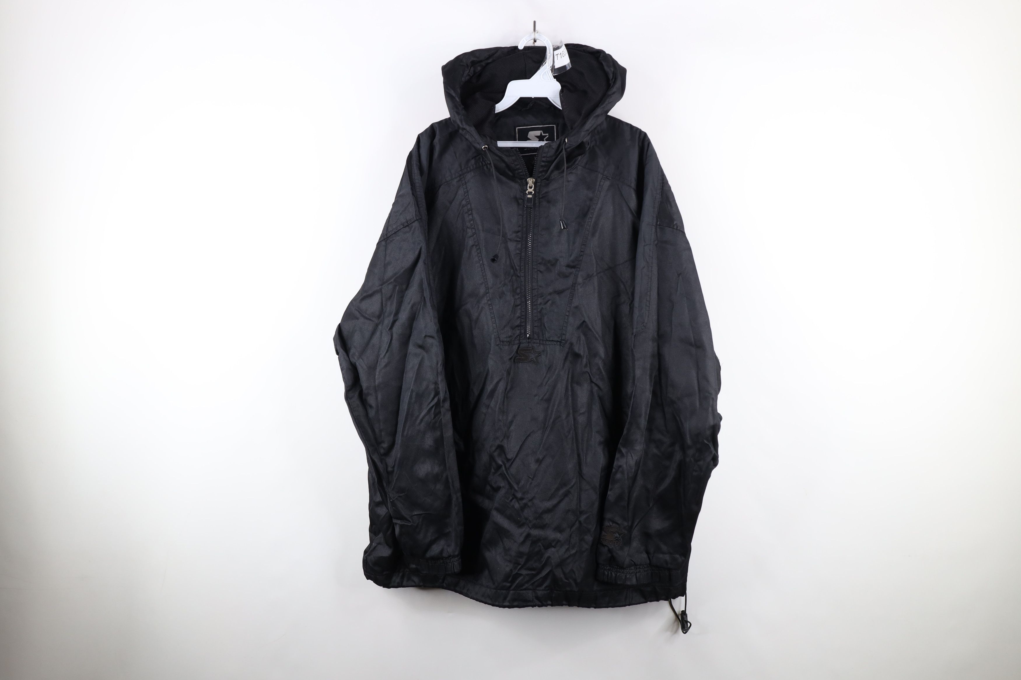 Starter × Vintage Vintage 90s Starter Black Hooded Pullover Windbreaker Jacket Size US XL / EU 56 / 4 - 1 Thumbnail