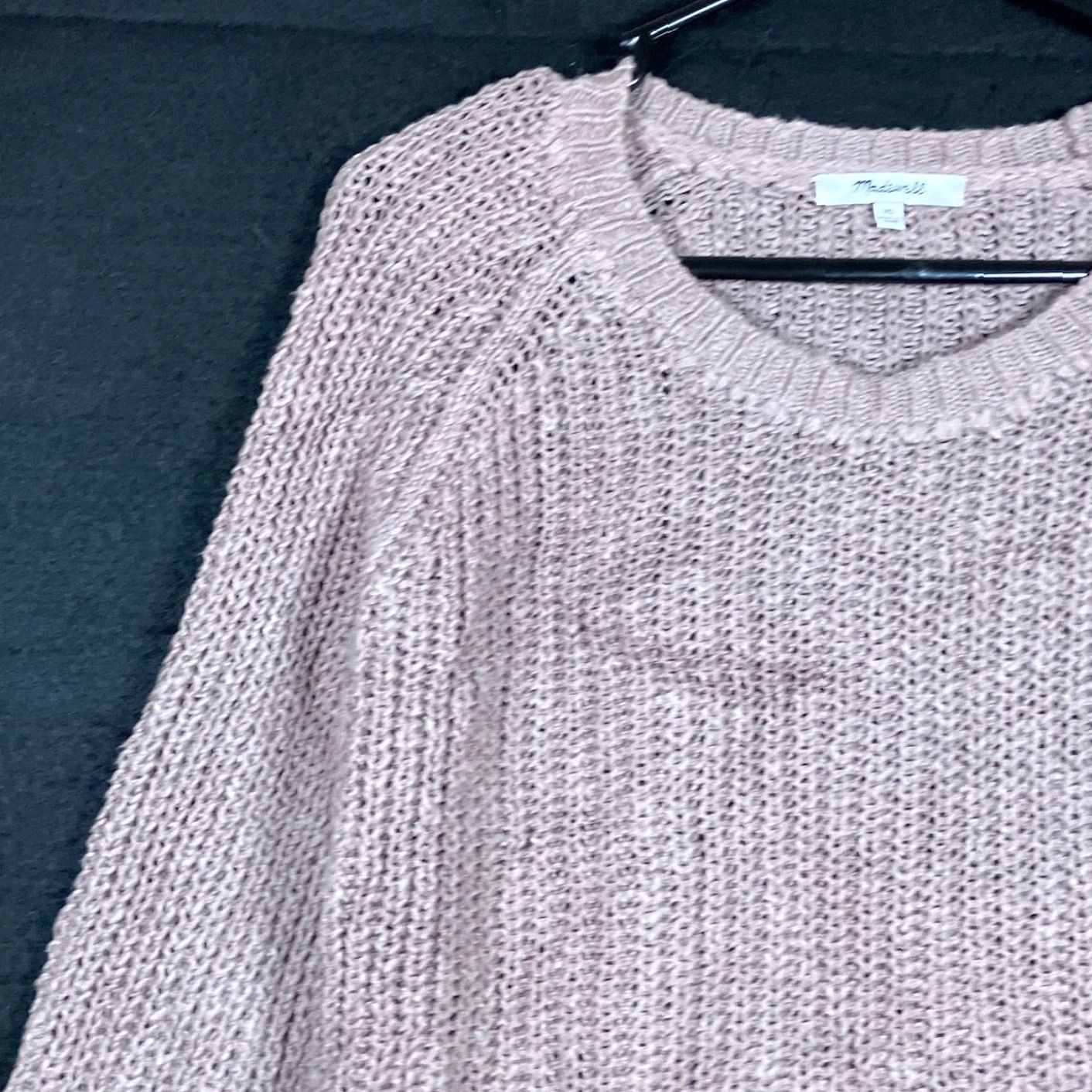 Madewell Madewell Womens Sweater Brown Crew Neck Pullover Open Knit Linen Blend XS Women Knit Pullover Crew Neck Casual Winter Fall Spring Cable-Knit Apparel Size XS / US 0-2 / IT 36-38 - 4 Thumbnail